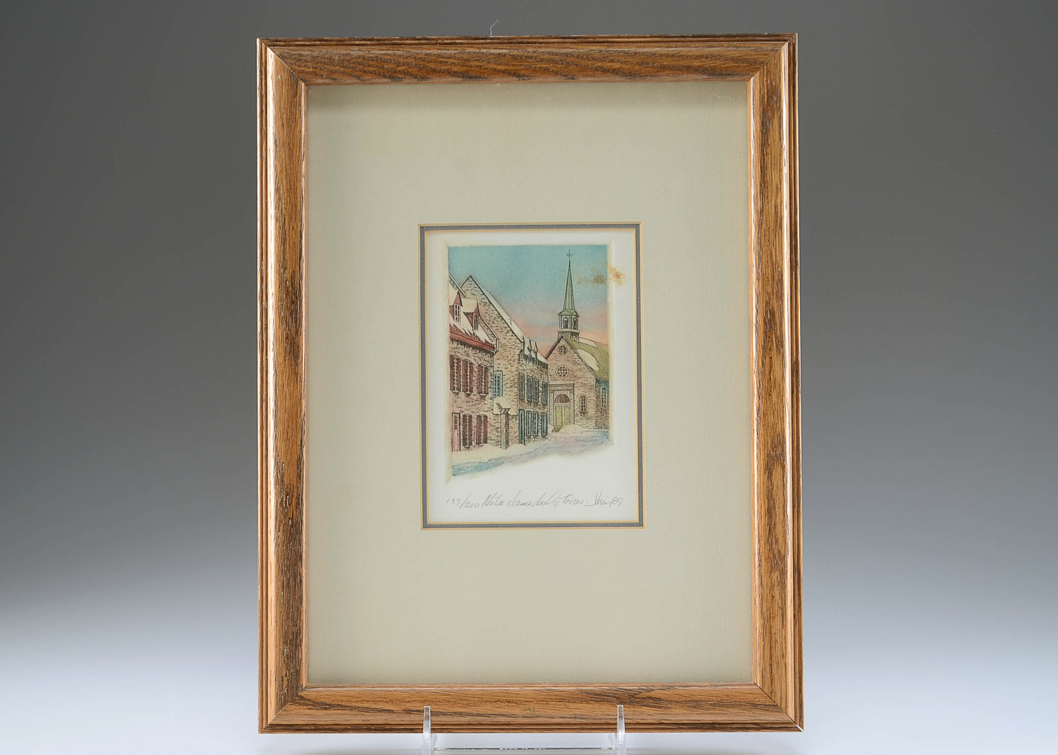 Maurice Jobin Signed Hand Colored Engraving