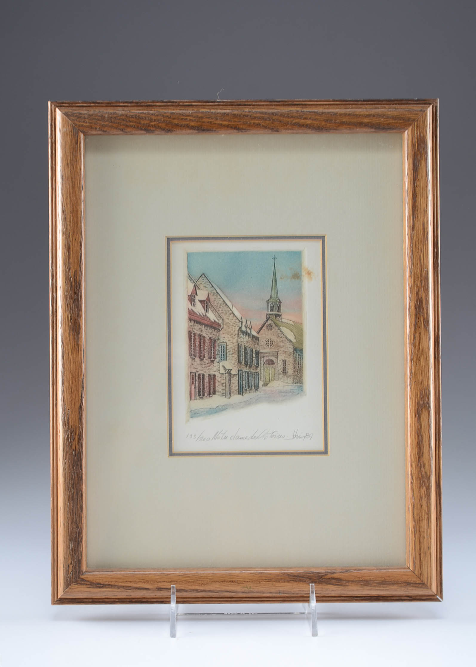 Maurice Jobin Signed Hand Colored Engraving