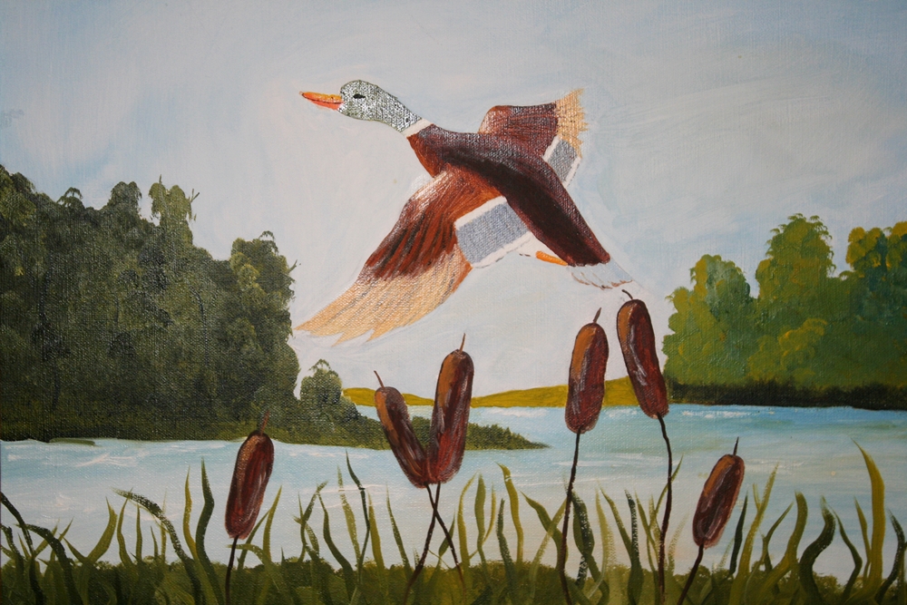 Vintage Artist Signed Acrylic on Board 