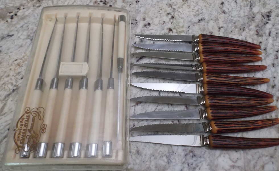 Two Sets of Vintage Steak Knives 
