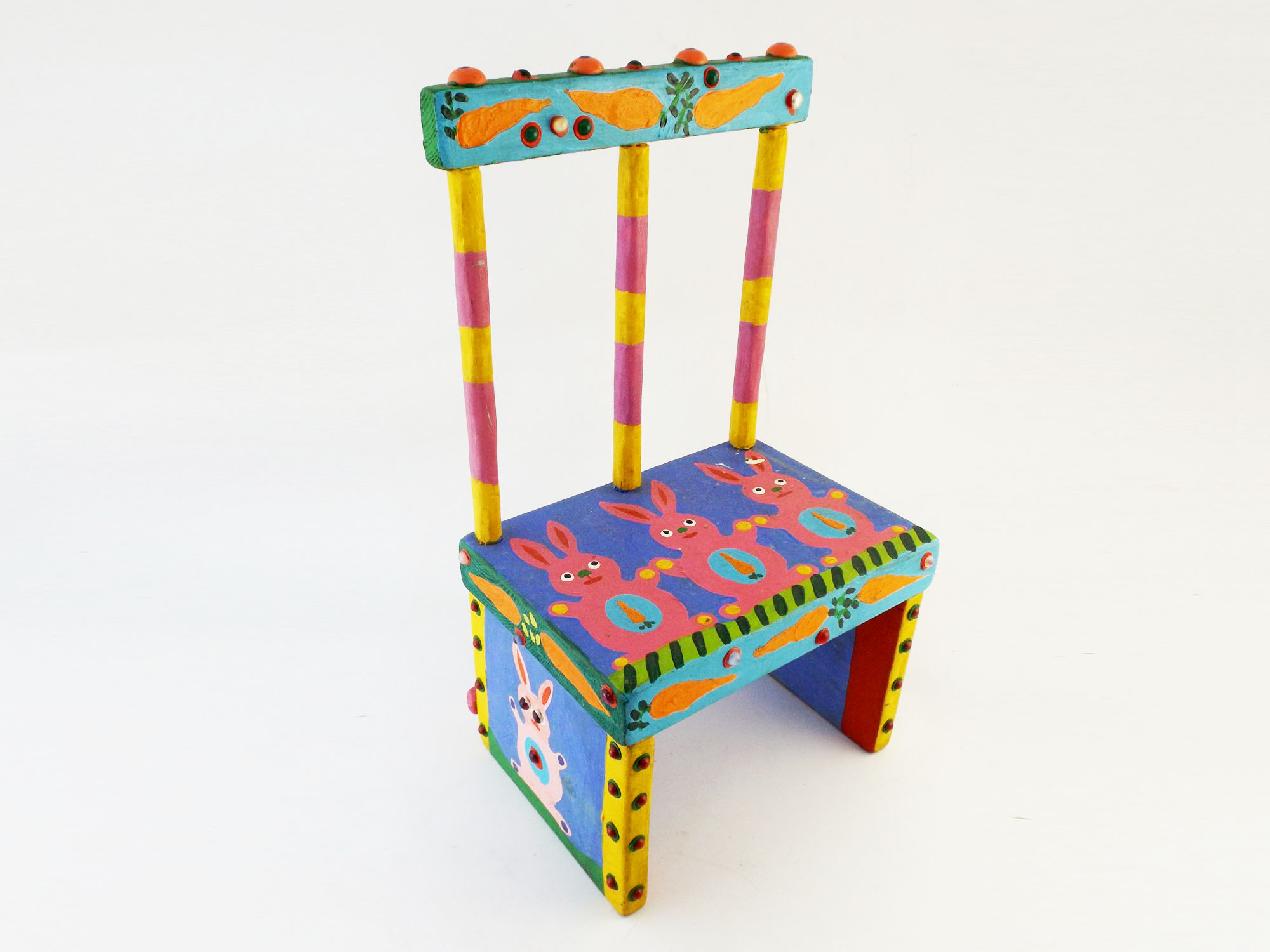Signed Folk Art Painted Child's Chair