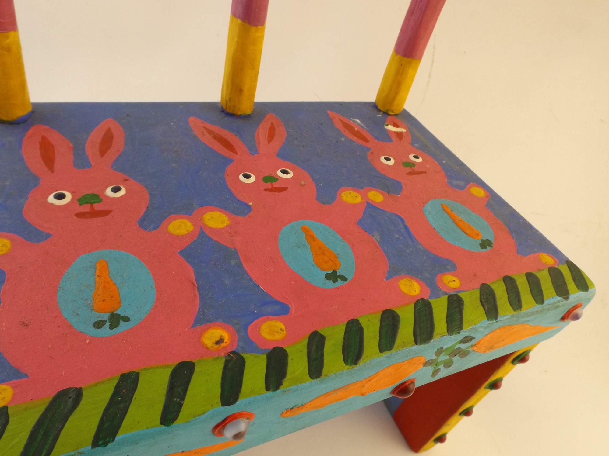 Signed Folk Art Painted Child's Chair