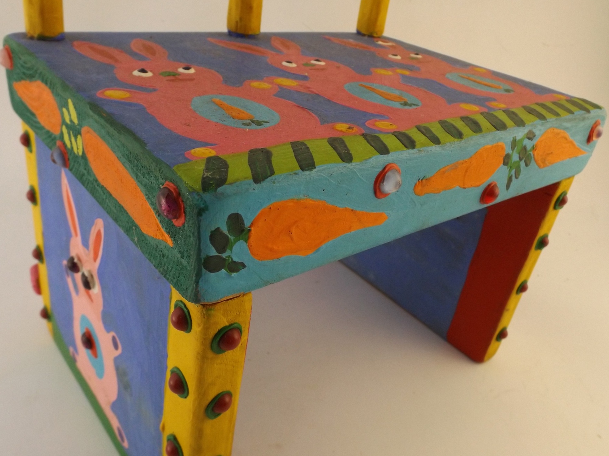 Signed Folk Art Painted Child's Chair