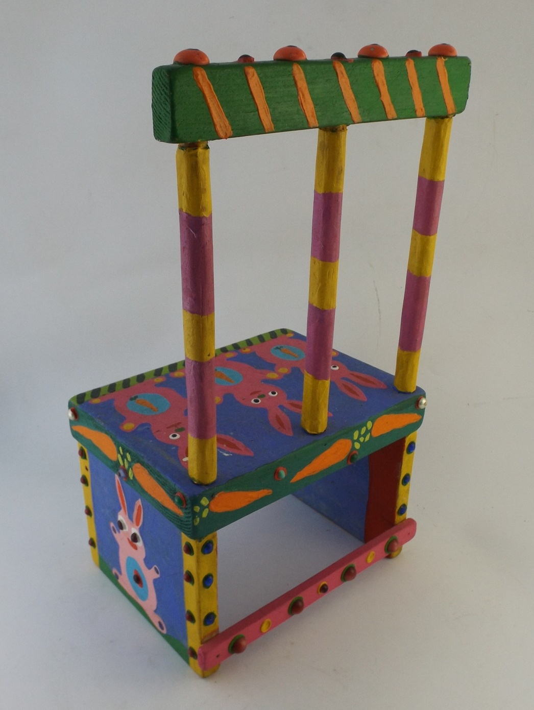 Signed Folk Art Painted Child's Chair