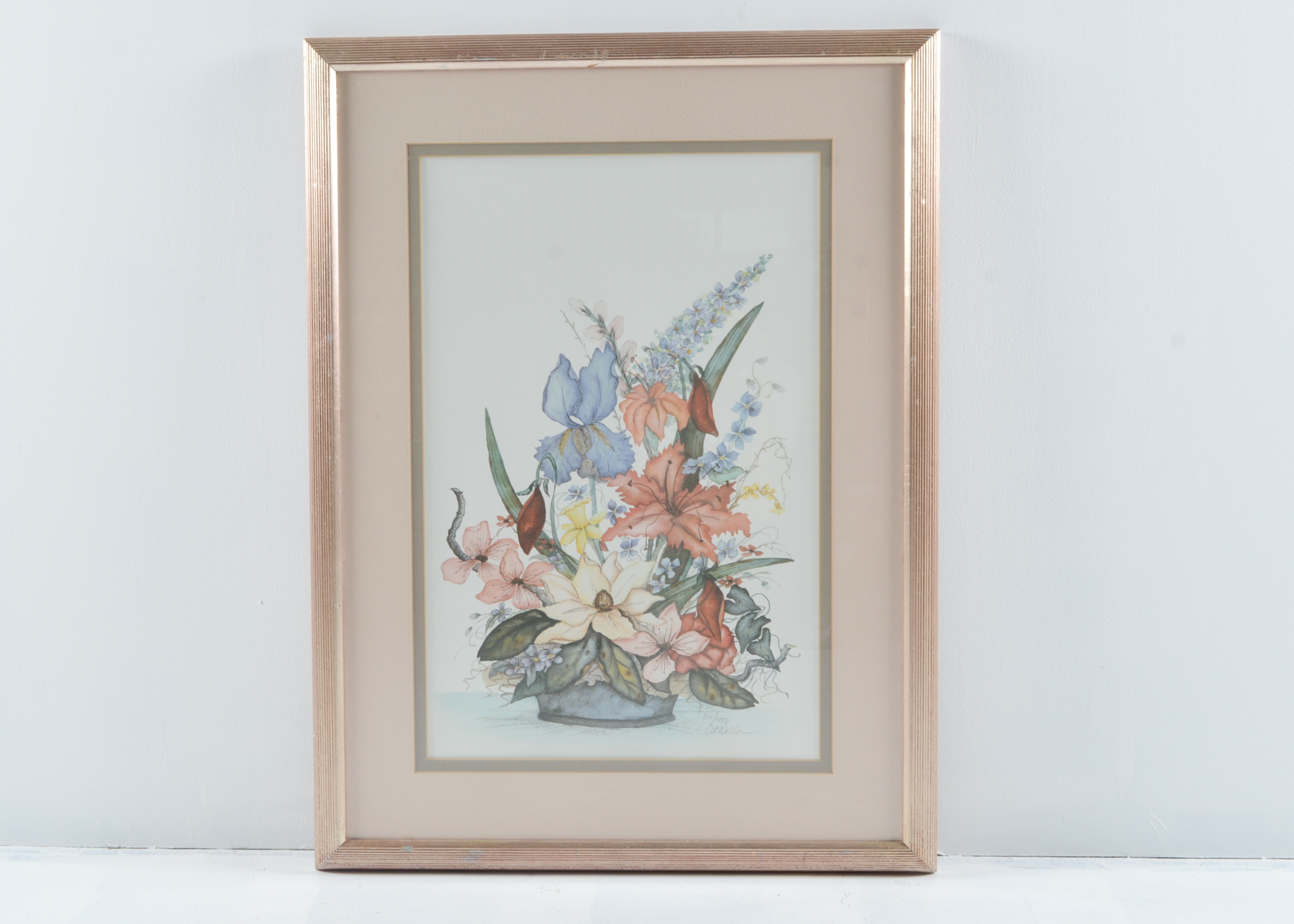 Signed, Numbered Still Life with Flowers Print by A. Renée Dollar