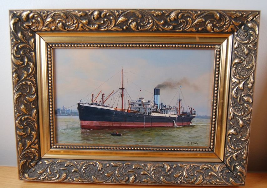 Joseph Wilhelm Original "S.S. Patroclus" Oil Painting