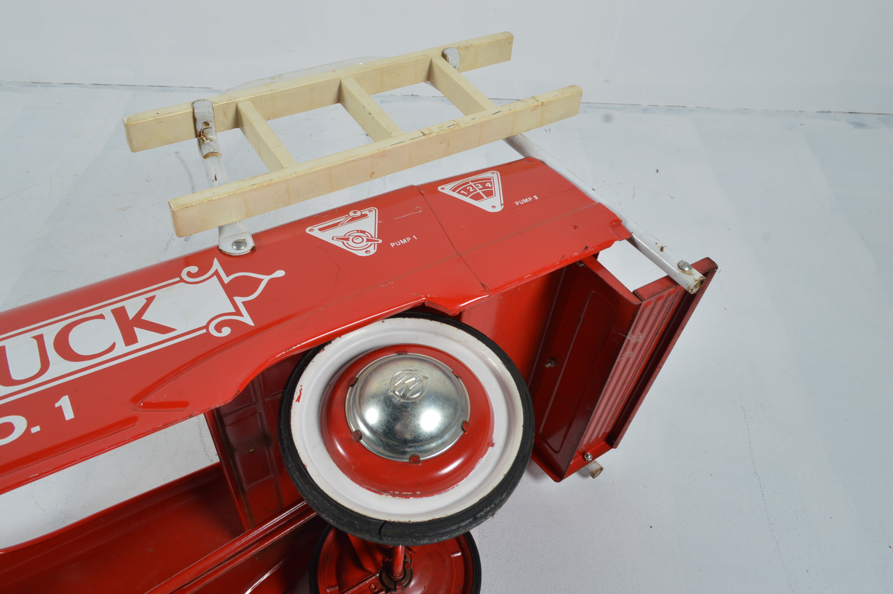 Vintage Murray Pressed Steel Pedal Fire Truck Eng. Co. 1 