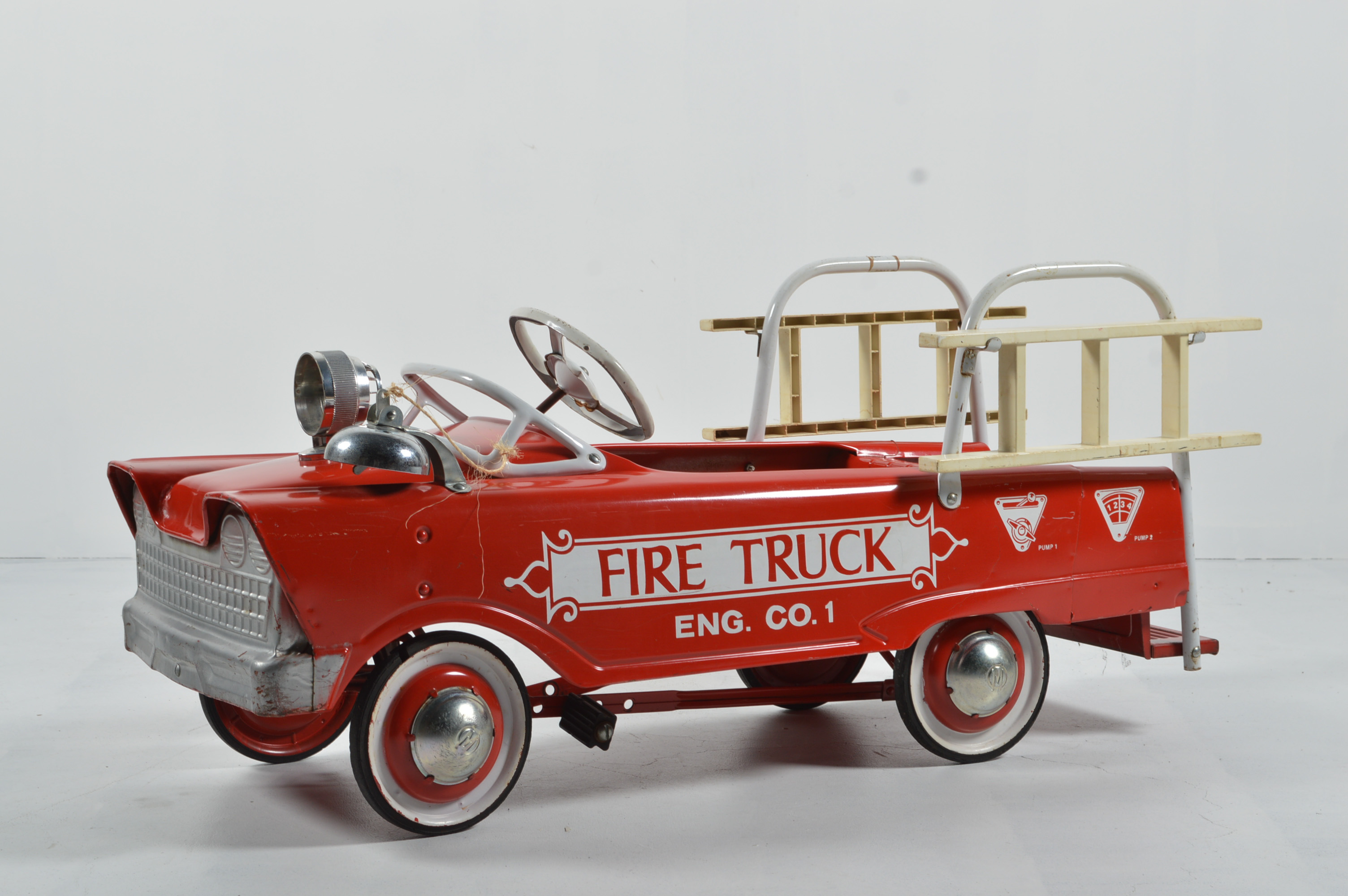 Vintage Murray Pressed Steel Pedal Fire Truck Eng. Co. 1 