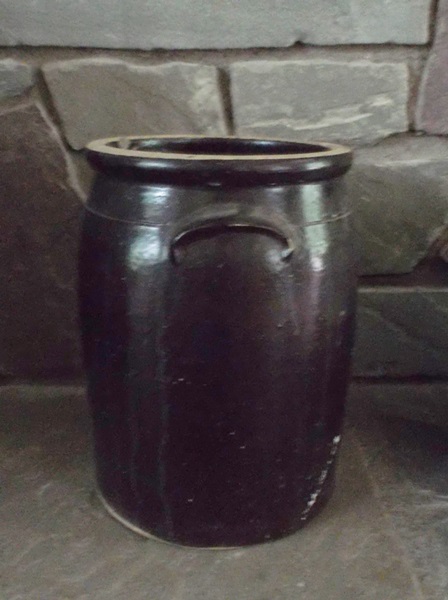 Brown Glazed Stoneware Crock 