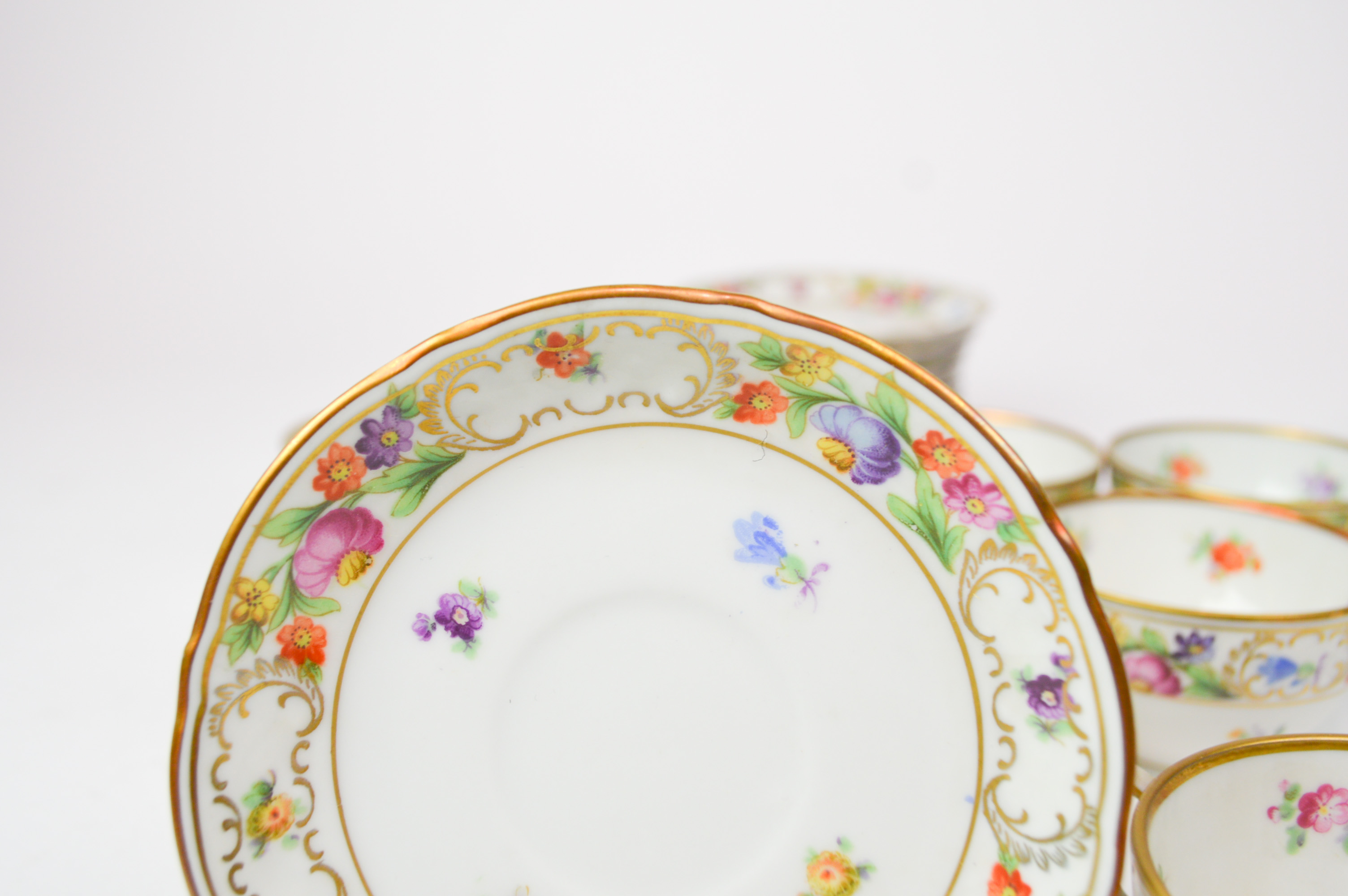 Assortment of "Dresden Flowers" Hand Painted China by Schumann 