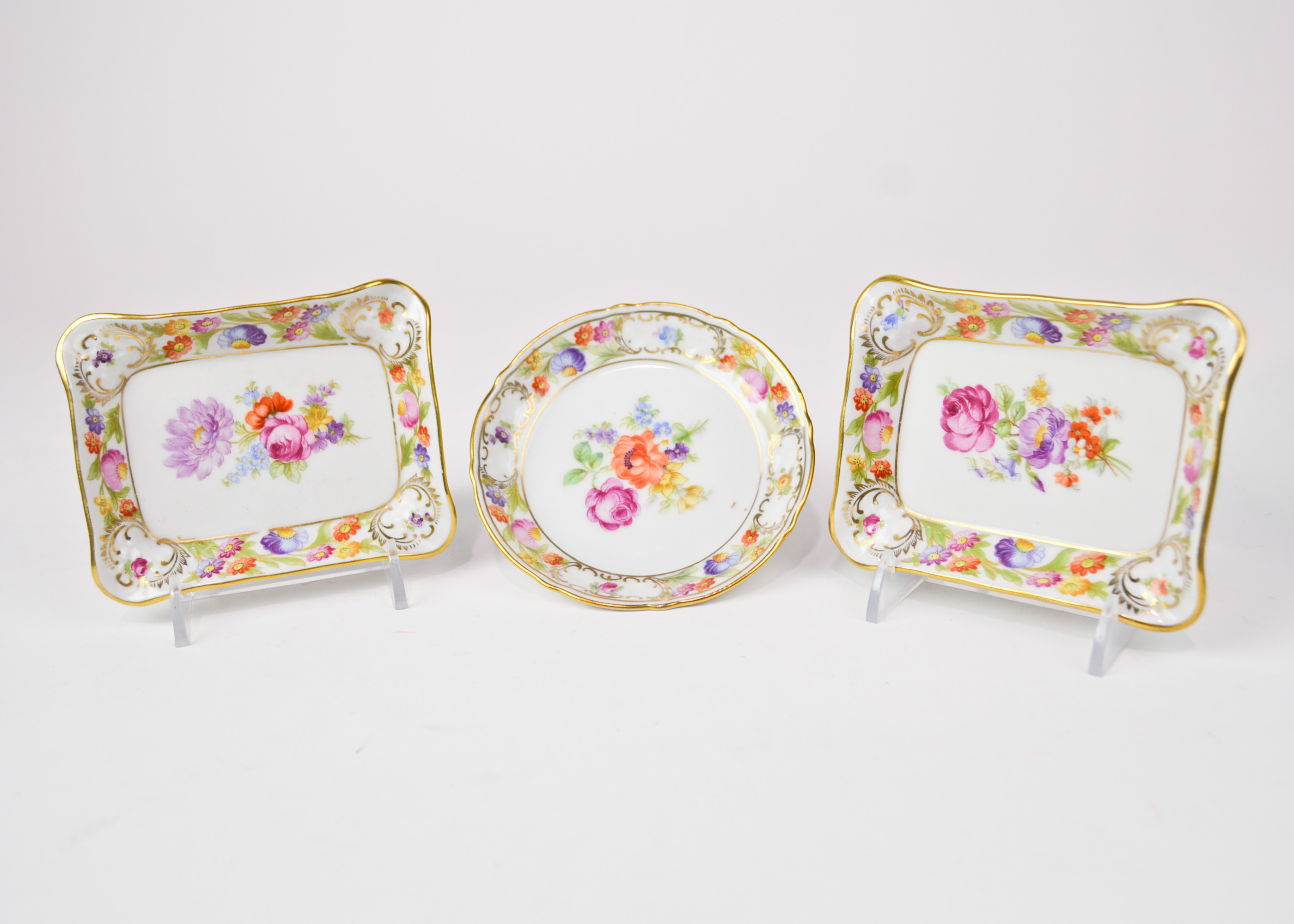 Assortment of "Dresden Flowers" Hand Painted China by Schumann 