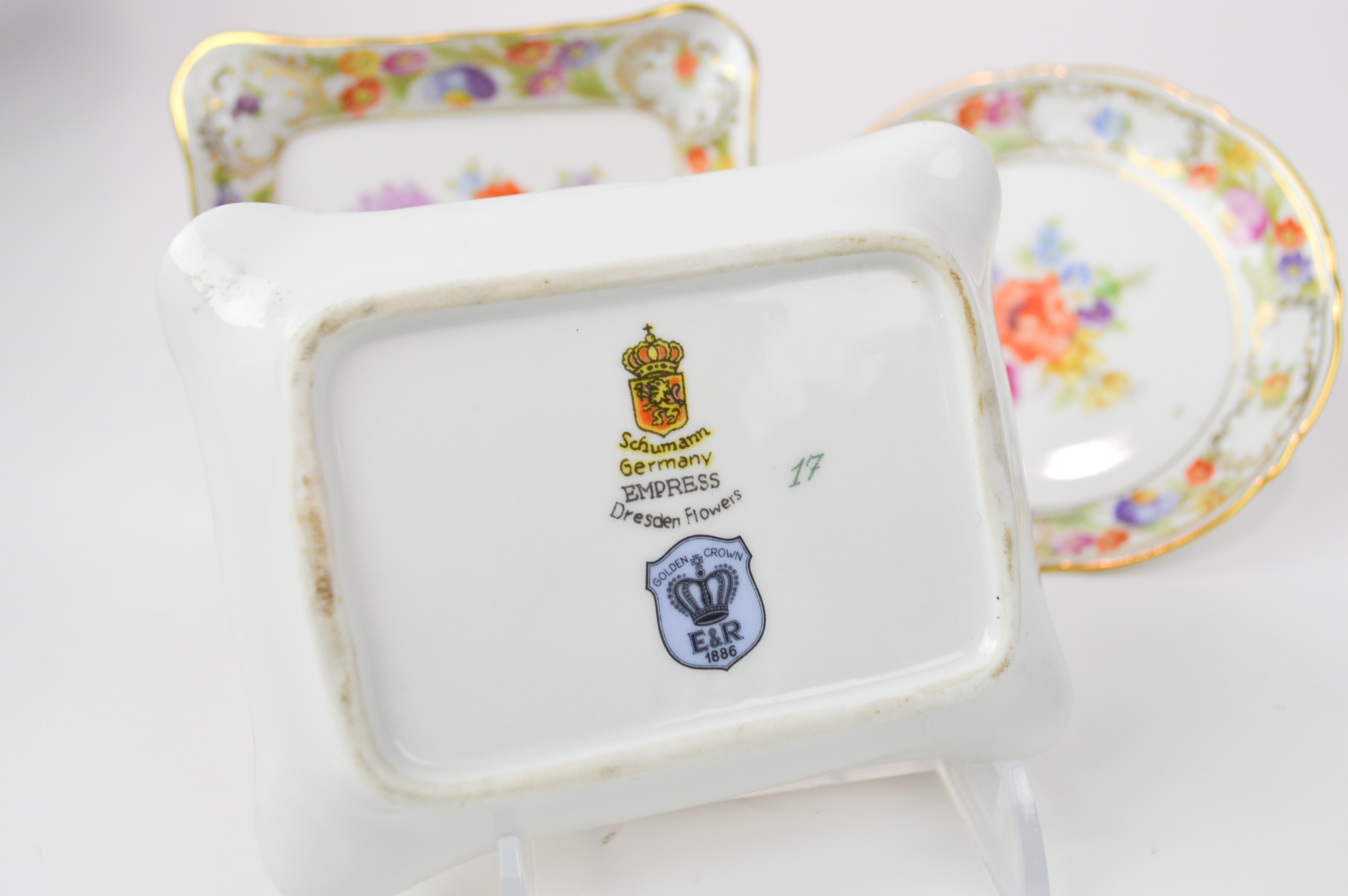 Assortment of "Dresden Flowers" Hand Painted China by Schumann 