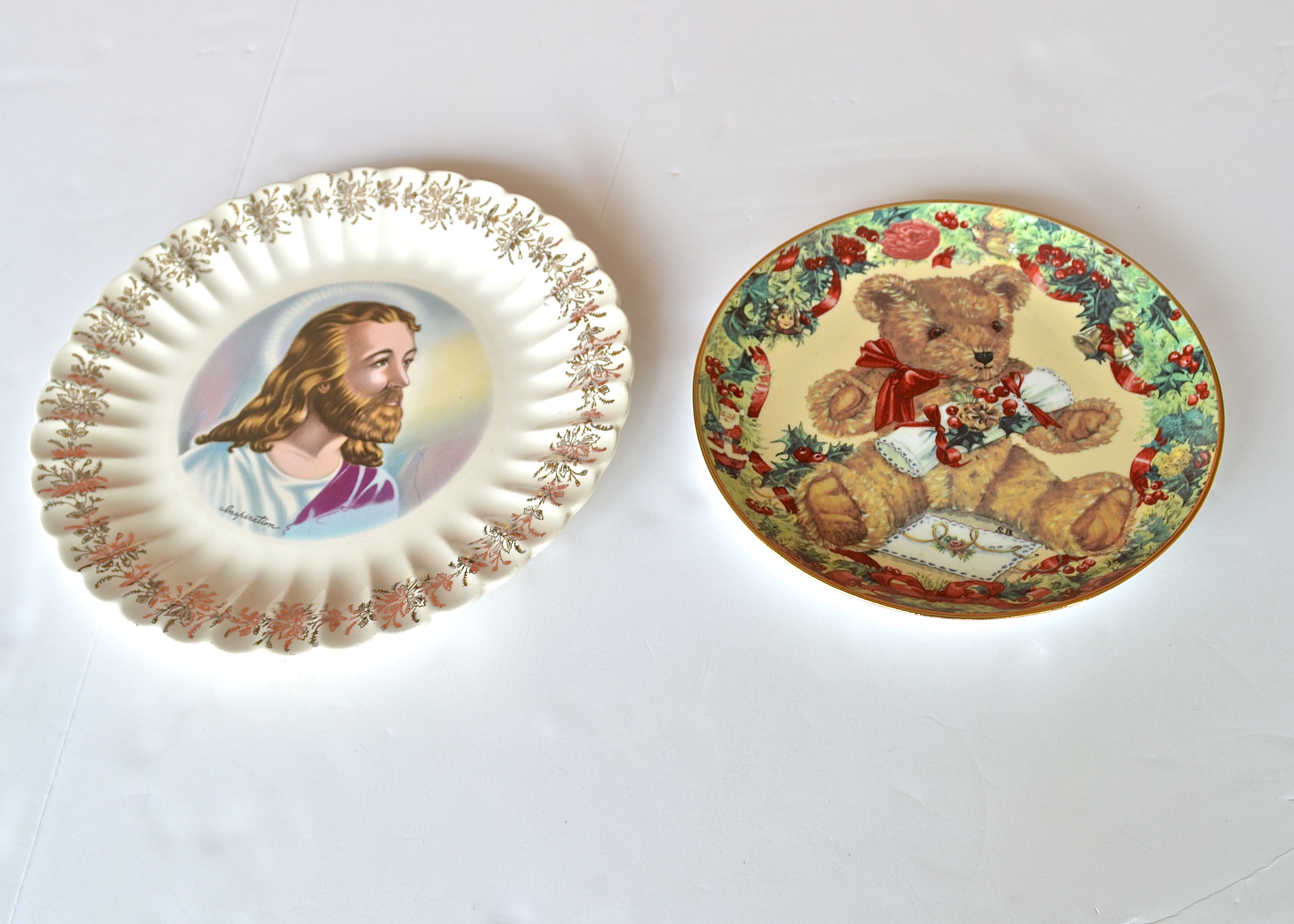 Pair of Vintage Hand-Painted Porcelain Plates