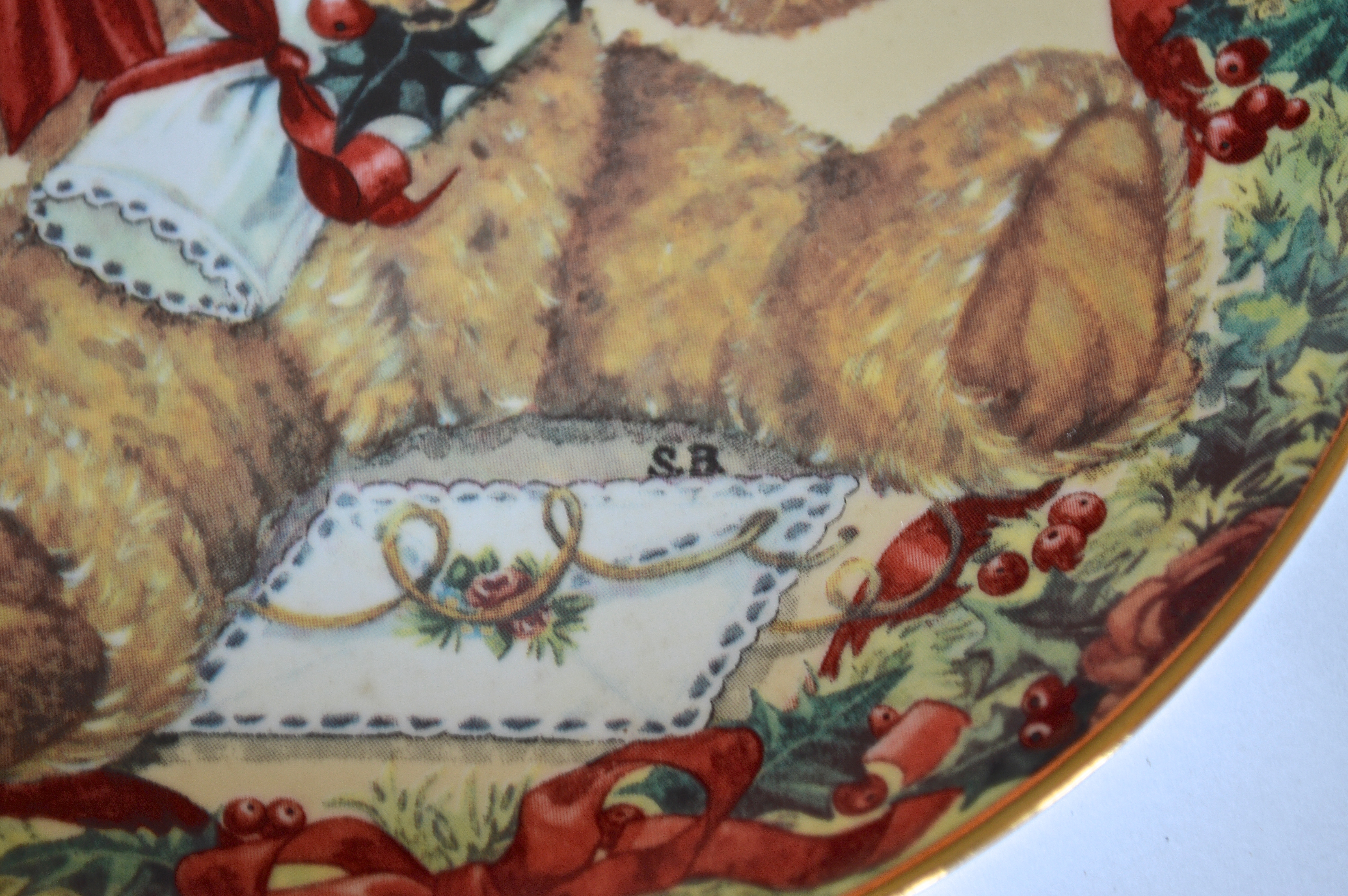 Pair of Vintage Hand-Painted Porcelain Plates