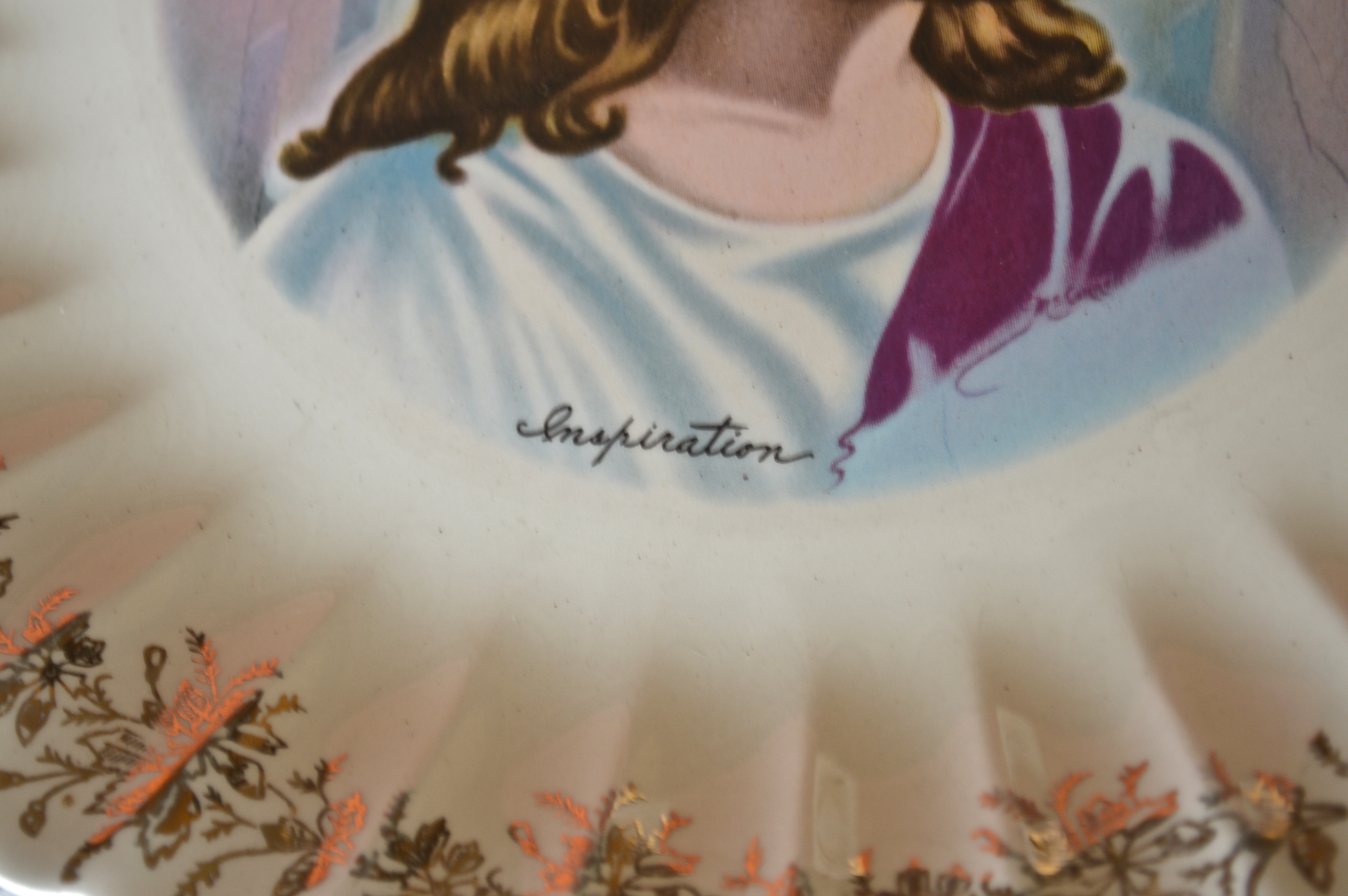 Pair of Vintage Hand-Painted Porcelain Plates