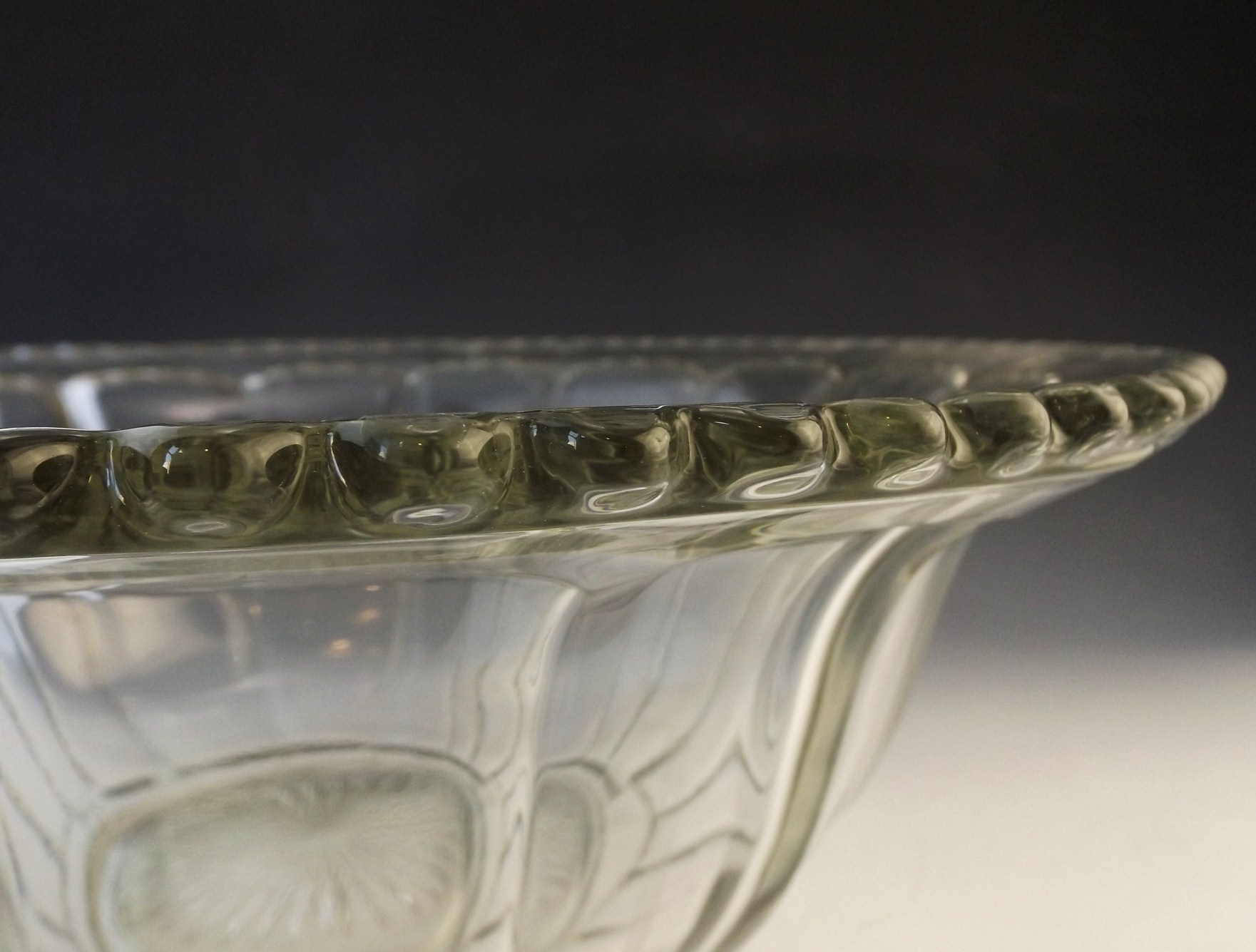Early 20th Century Pressed Glass Punchbowl