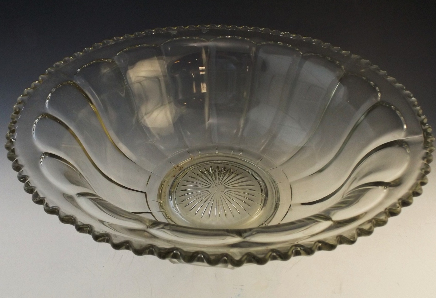 Early 20th Century Pressed Glass Punchbowl