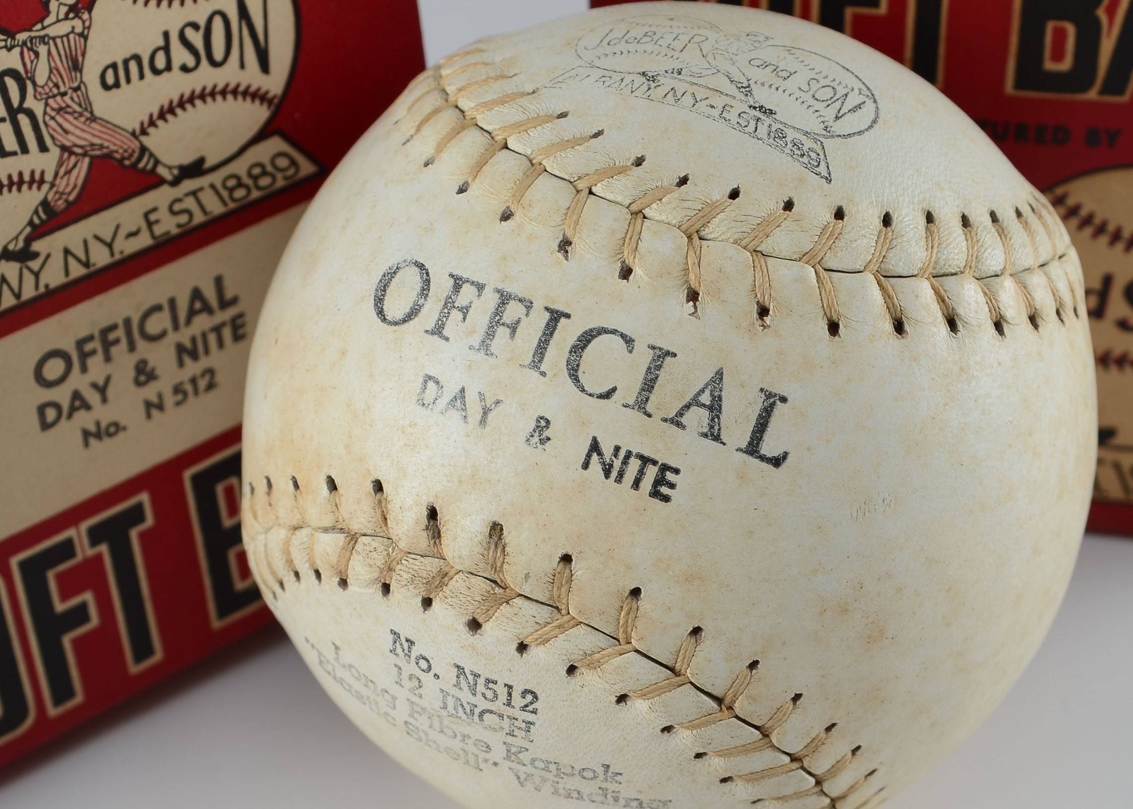 Two Vintage DeBeer Softballs With Boxes