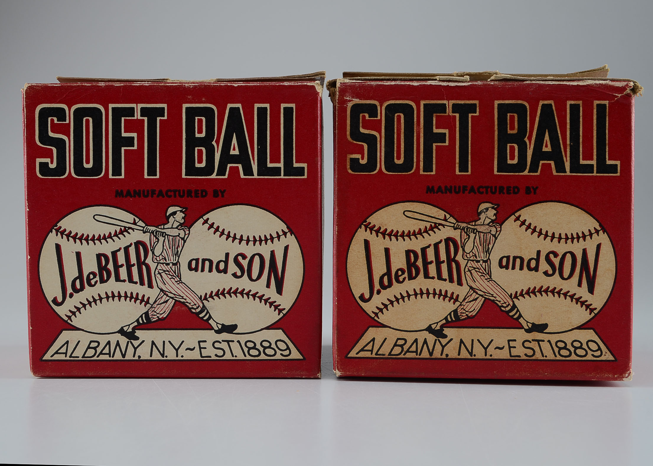 Two Vintage DeBeer Softballs With Boxes