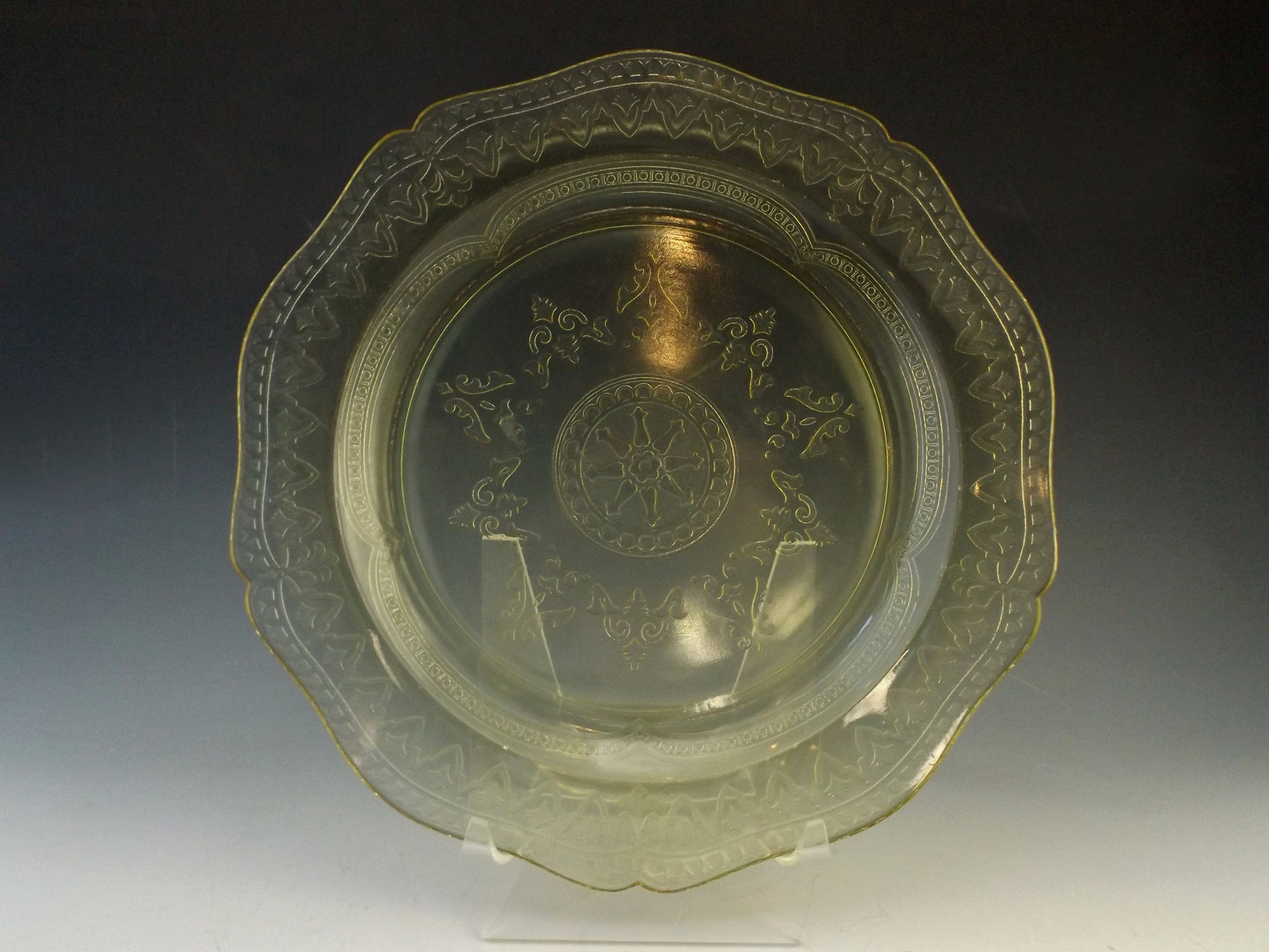 Amber Depression Glass Platter