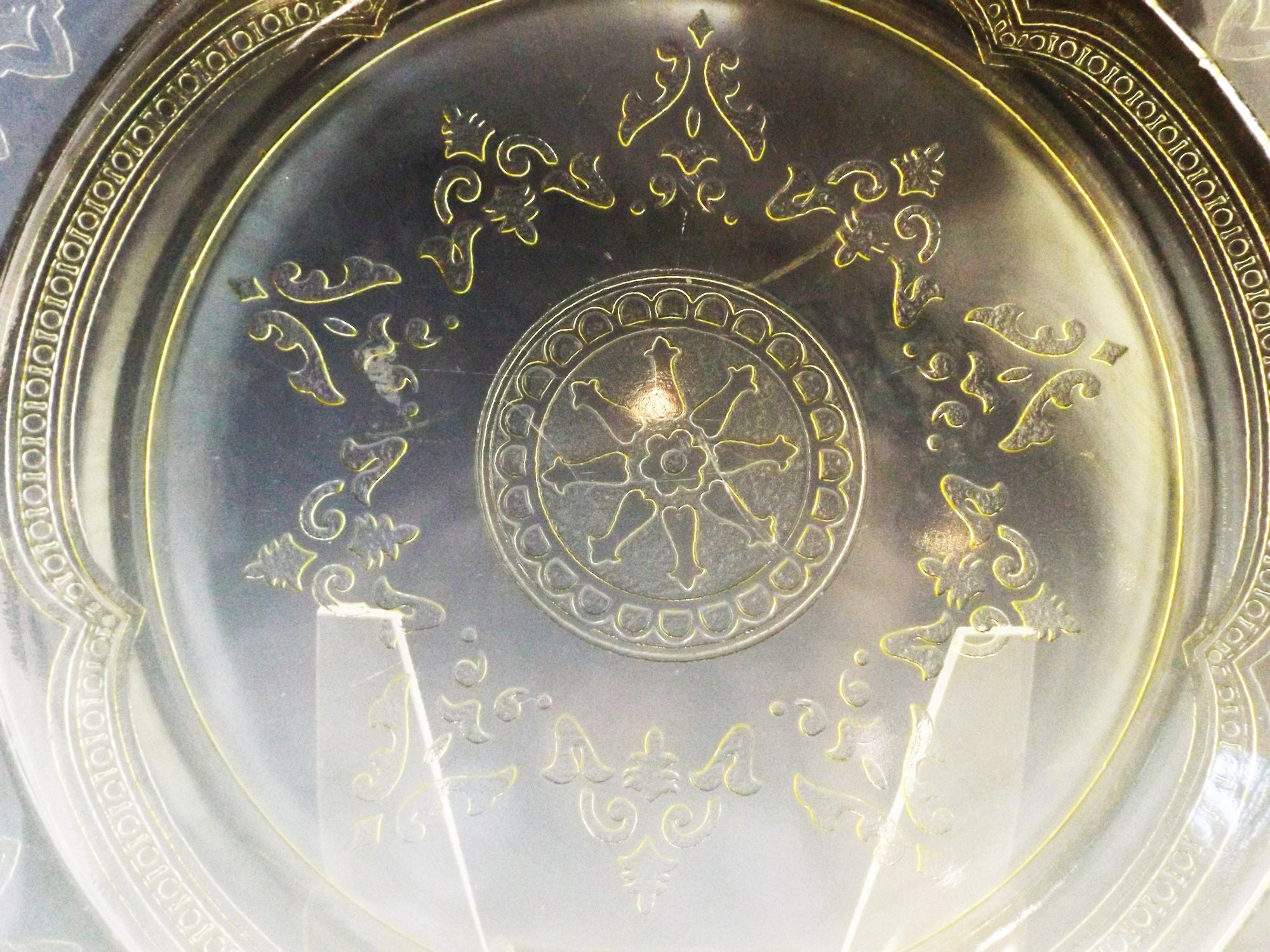 Amber Depression Glass Platter