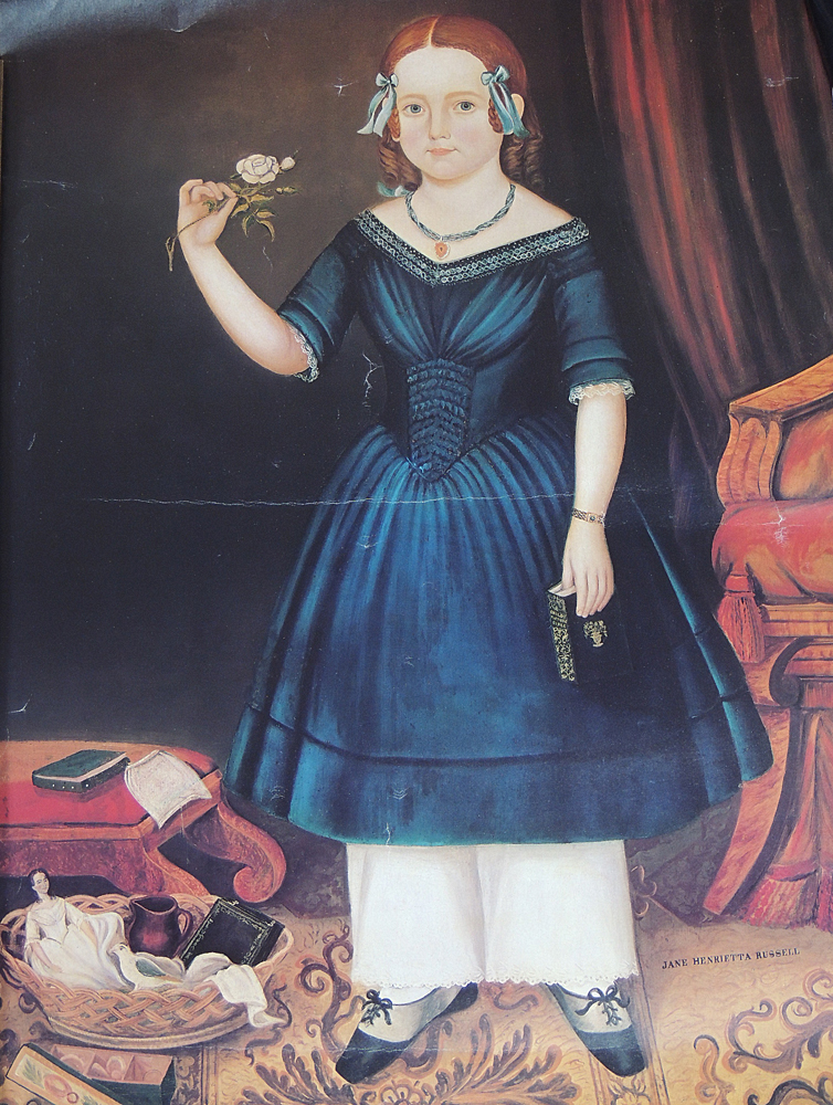 Two Folk Art Prints of 1800s Children