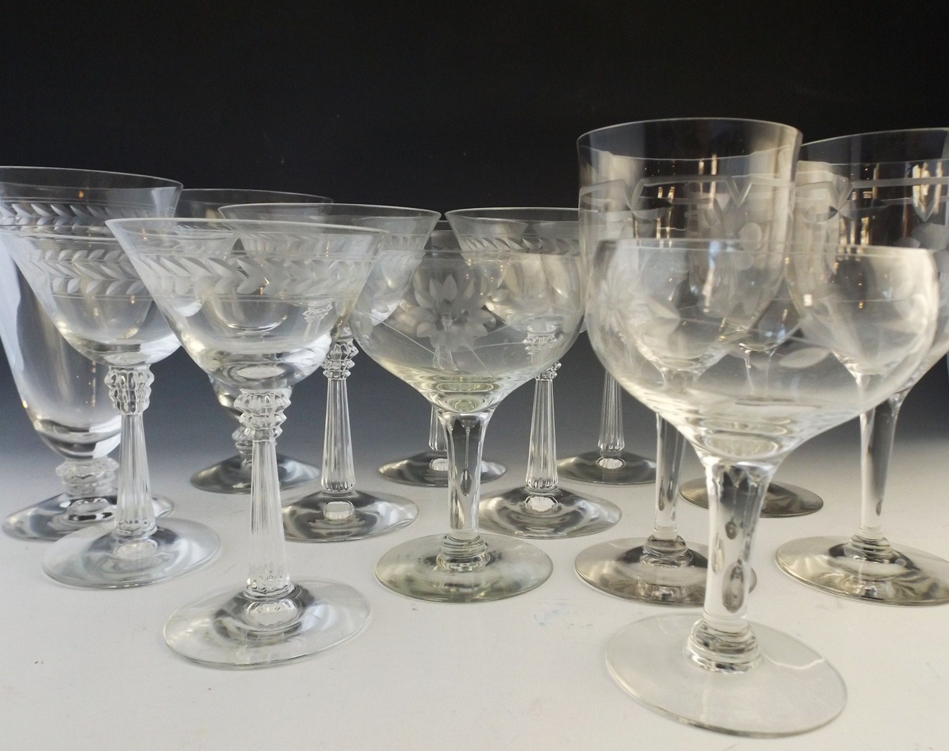 Etched Glass Stemware