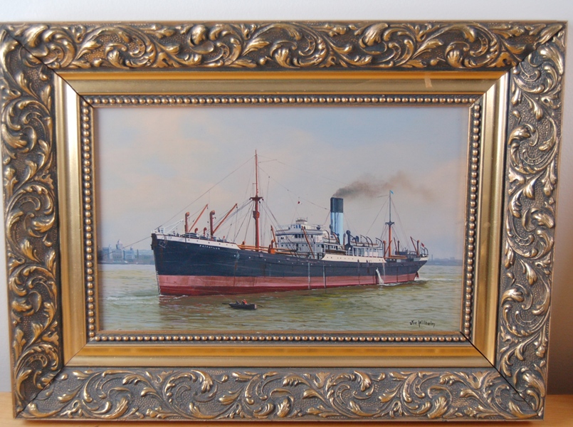 Joseph Wilhelm Original "S.S. Patroclus" Oil Painting