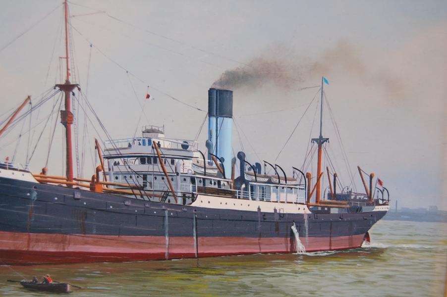 Joseph Wilhelm Original "S.S. Patroclus" Oil Painting