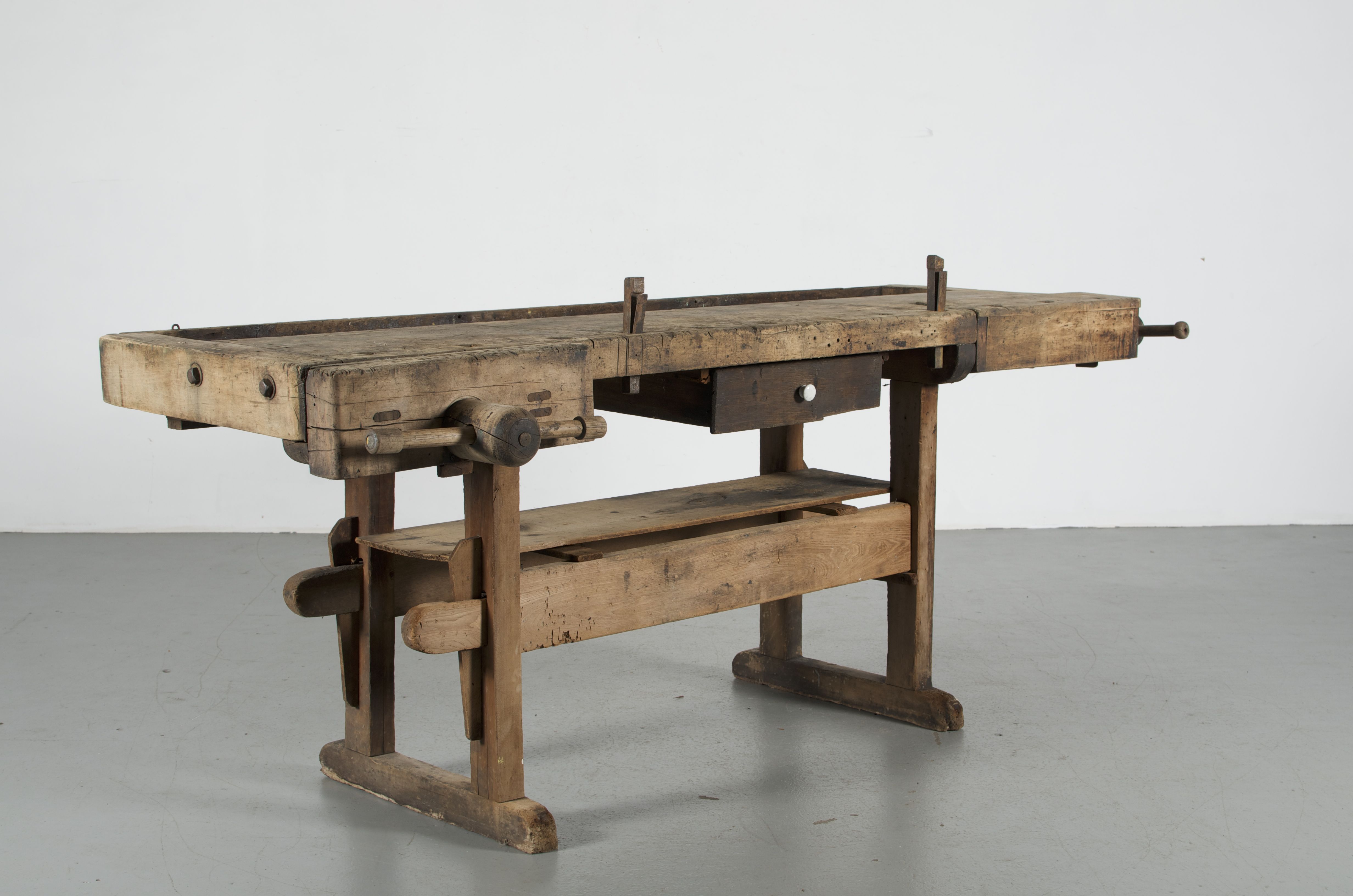 Antique "Roubo" Style Carpenter's Woodworking Bench