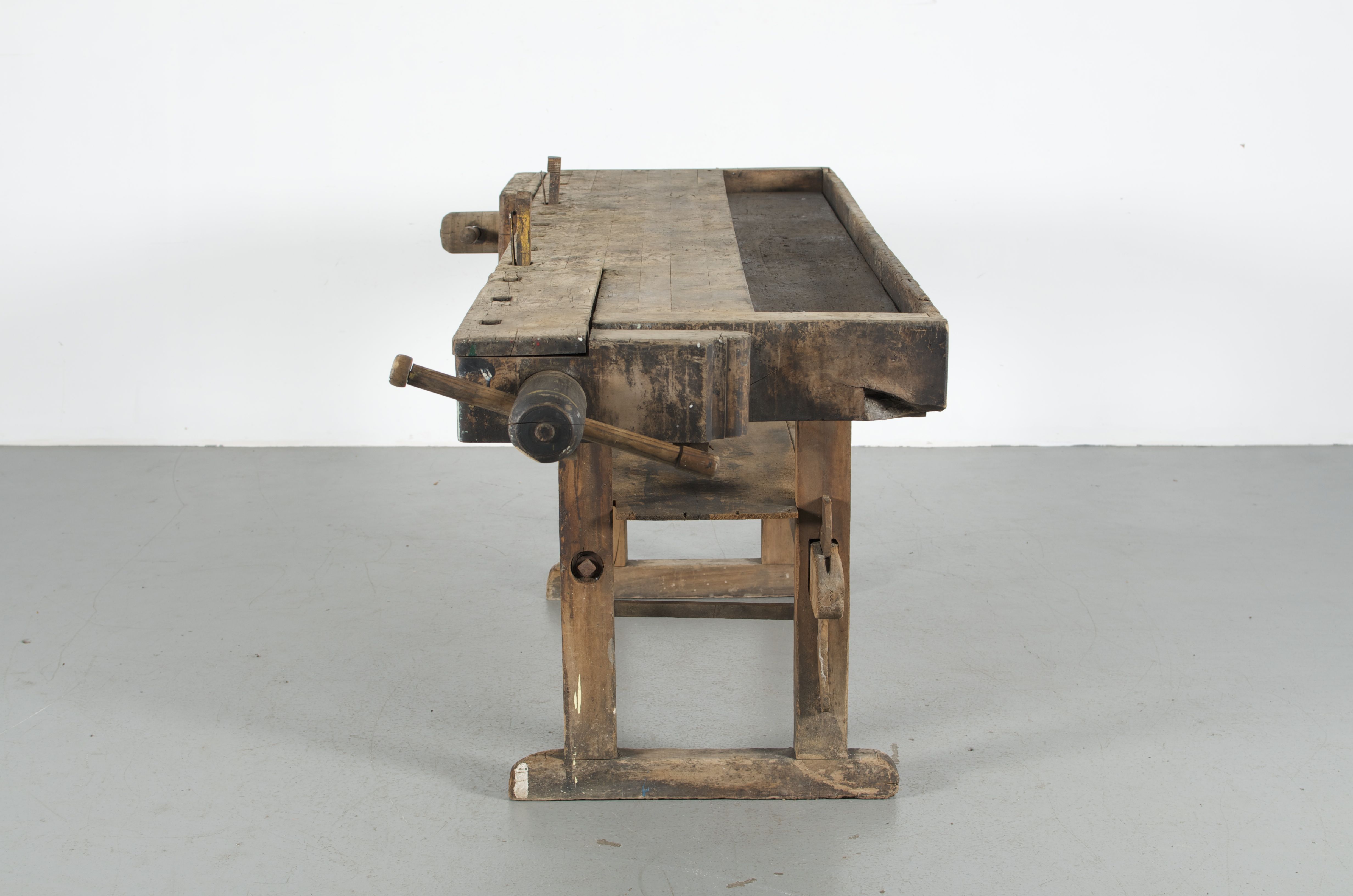 Antique "Roubo" Style Carpenter's Woodworking Bench