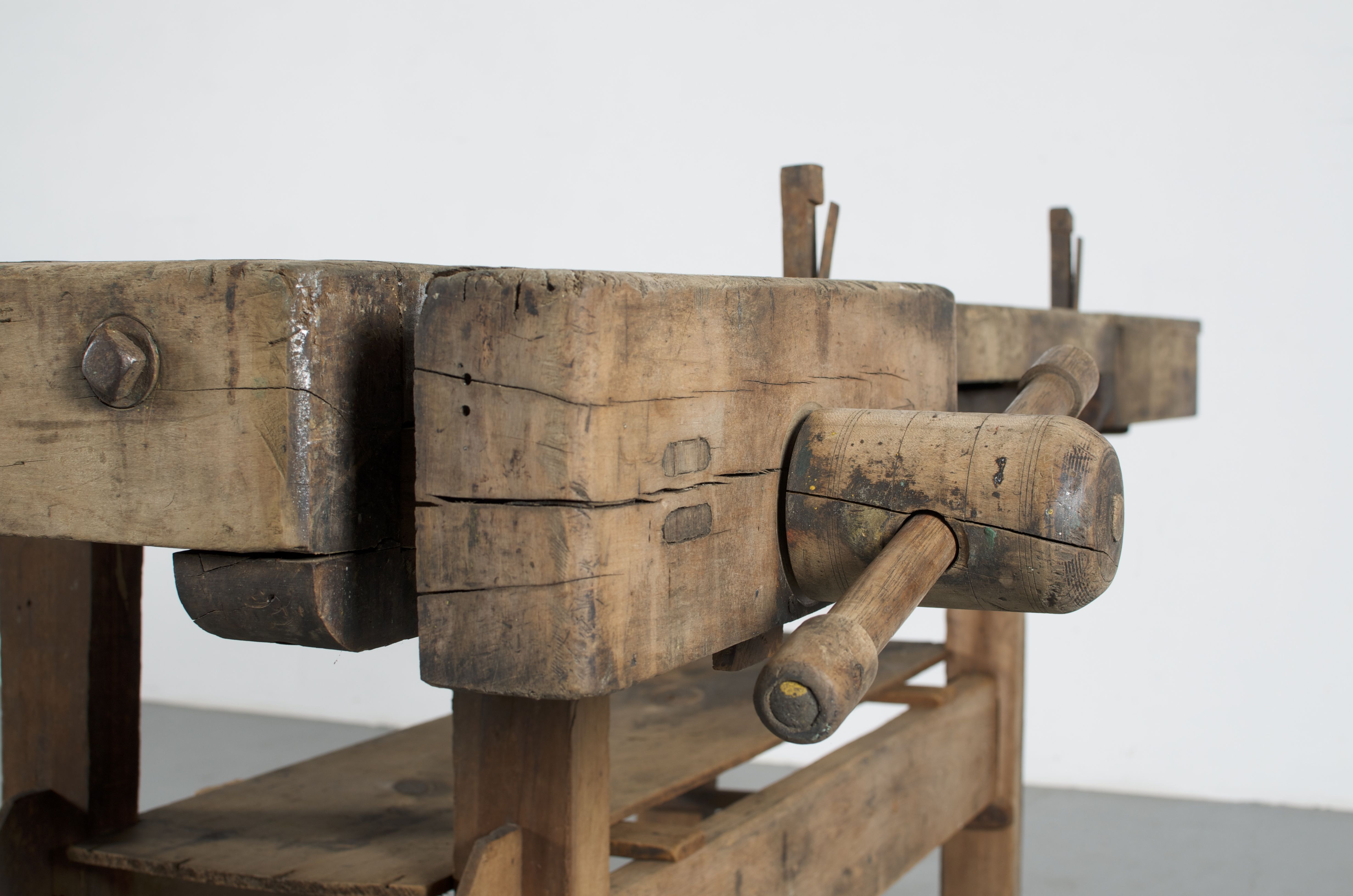 Antique "Roubo" Style Carpenter's Woodworking Bench