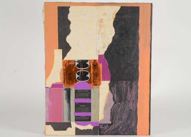 Original Roland Huston Acrylic and Paper on Canvas Collage 