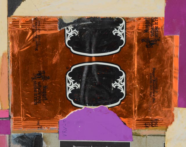 Original Roland Huston Acrylic and Paper on Canvas Collage 