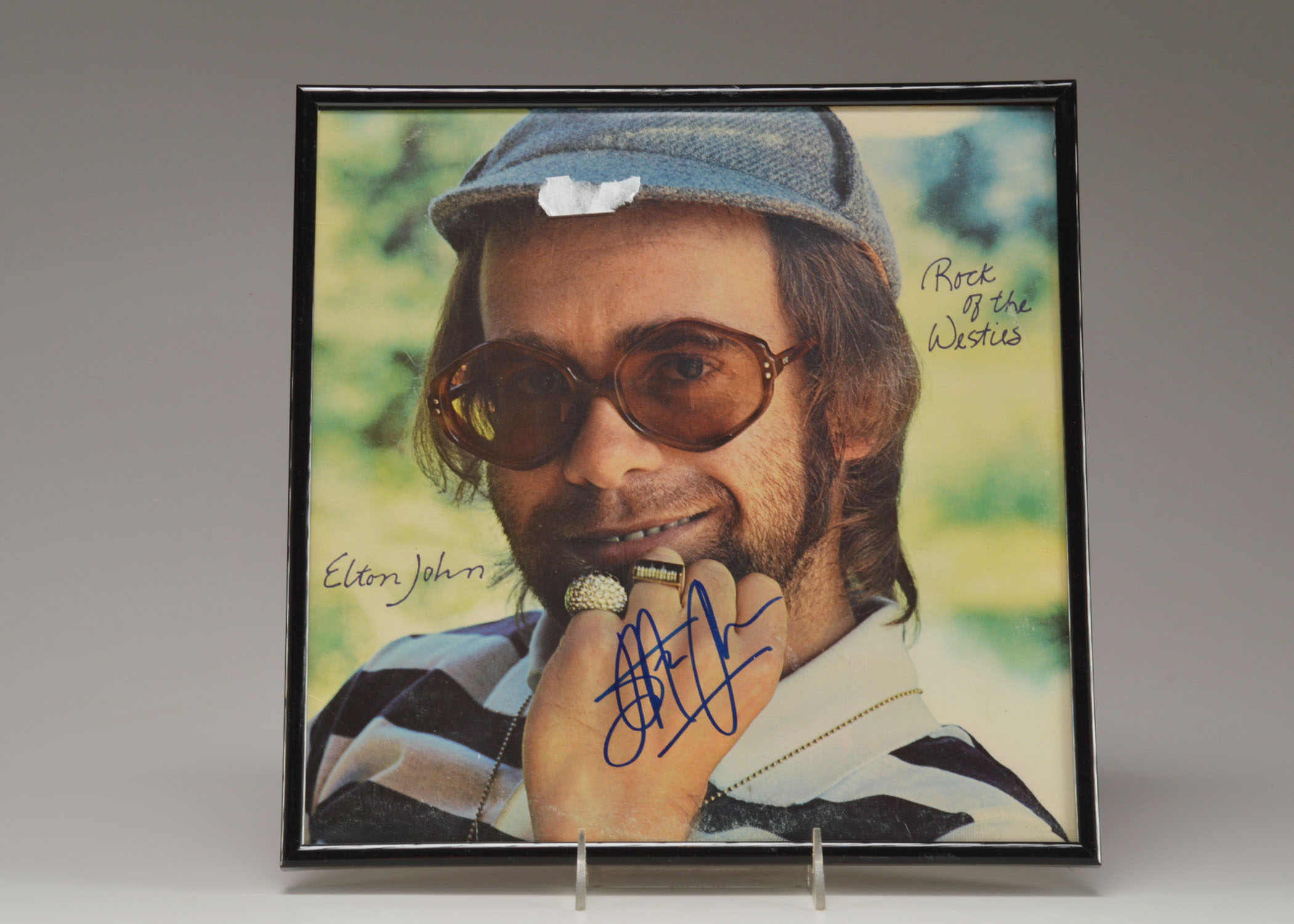 Elton John "Rock of the Westies" Autographed Album Cover