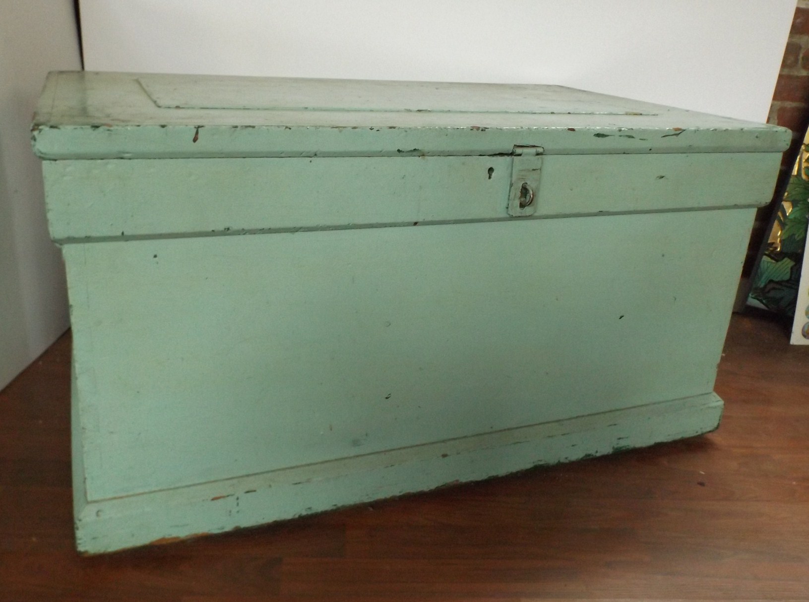 Green Painted Storage Trunk