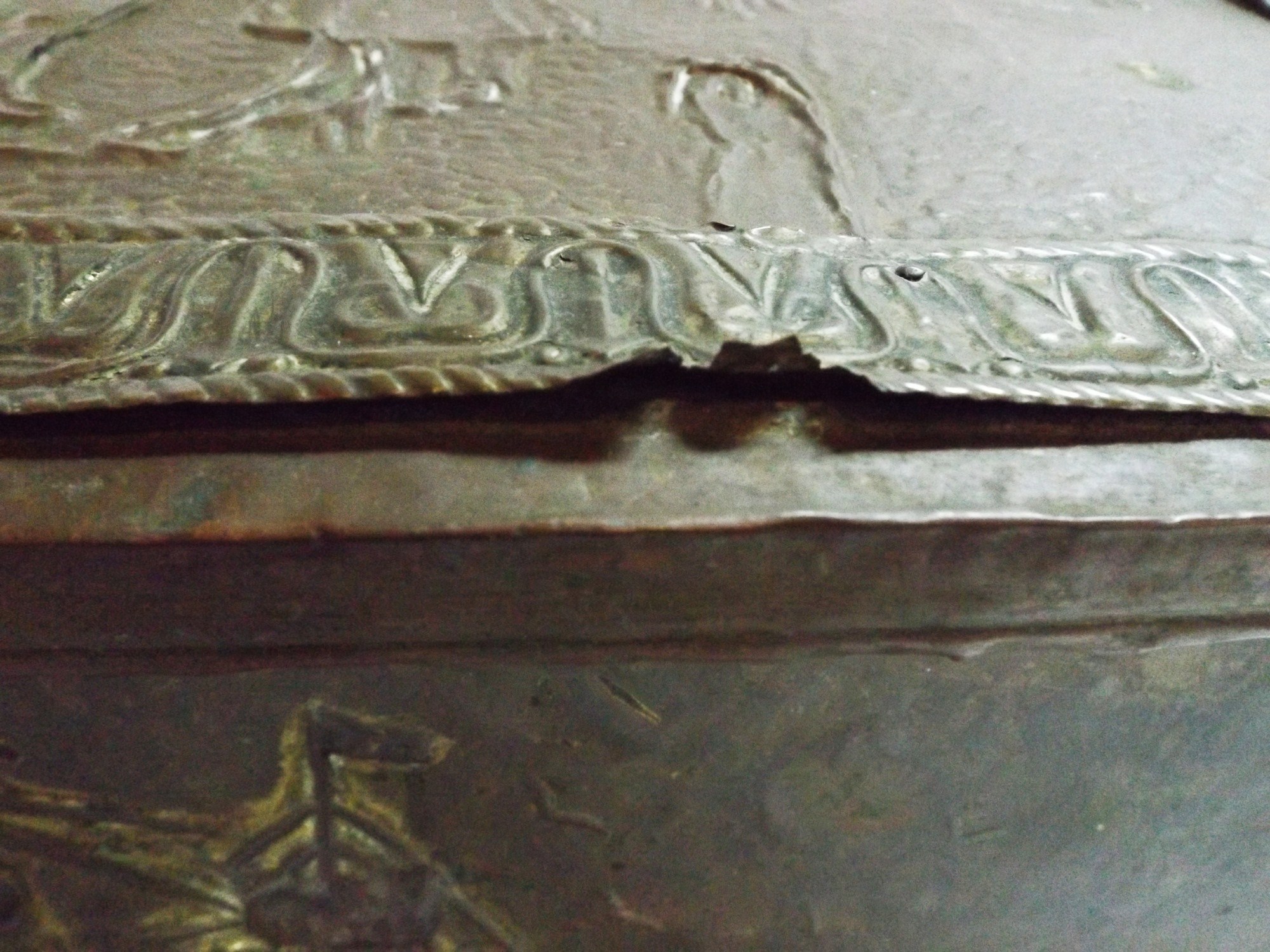 Brass-Covered Wooden Letter Box 