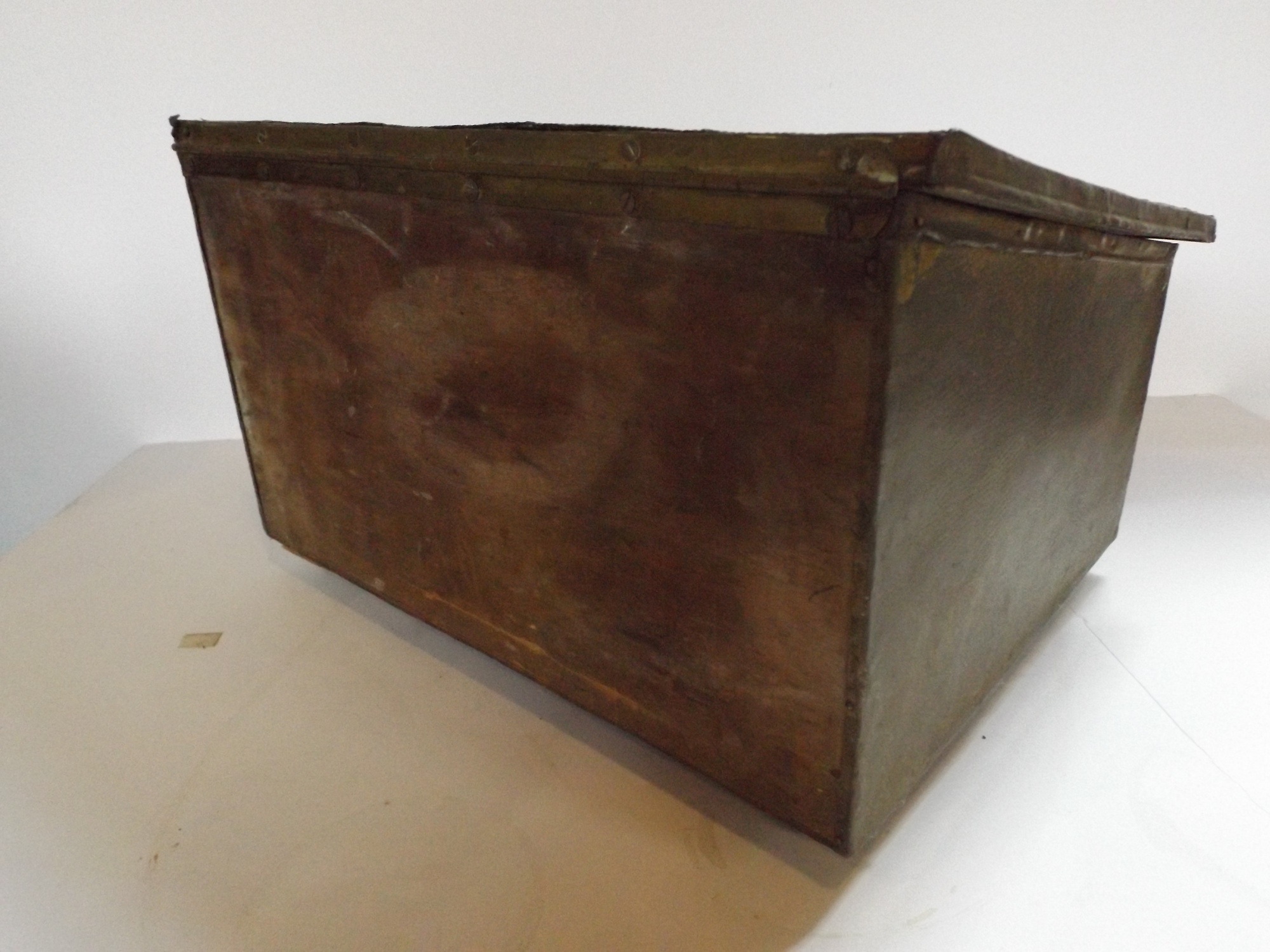 Brass-Covered Wooden Letter Box 