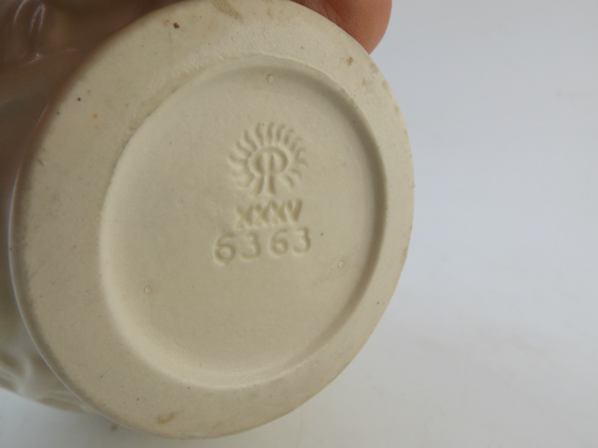 1935 Rookwood Pottery Vase with Embossed Flowers