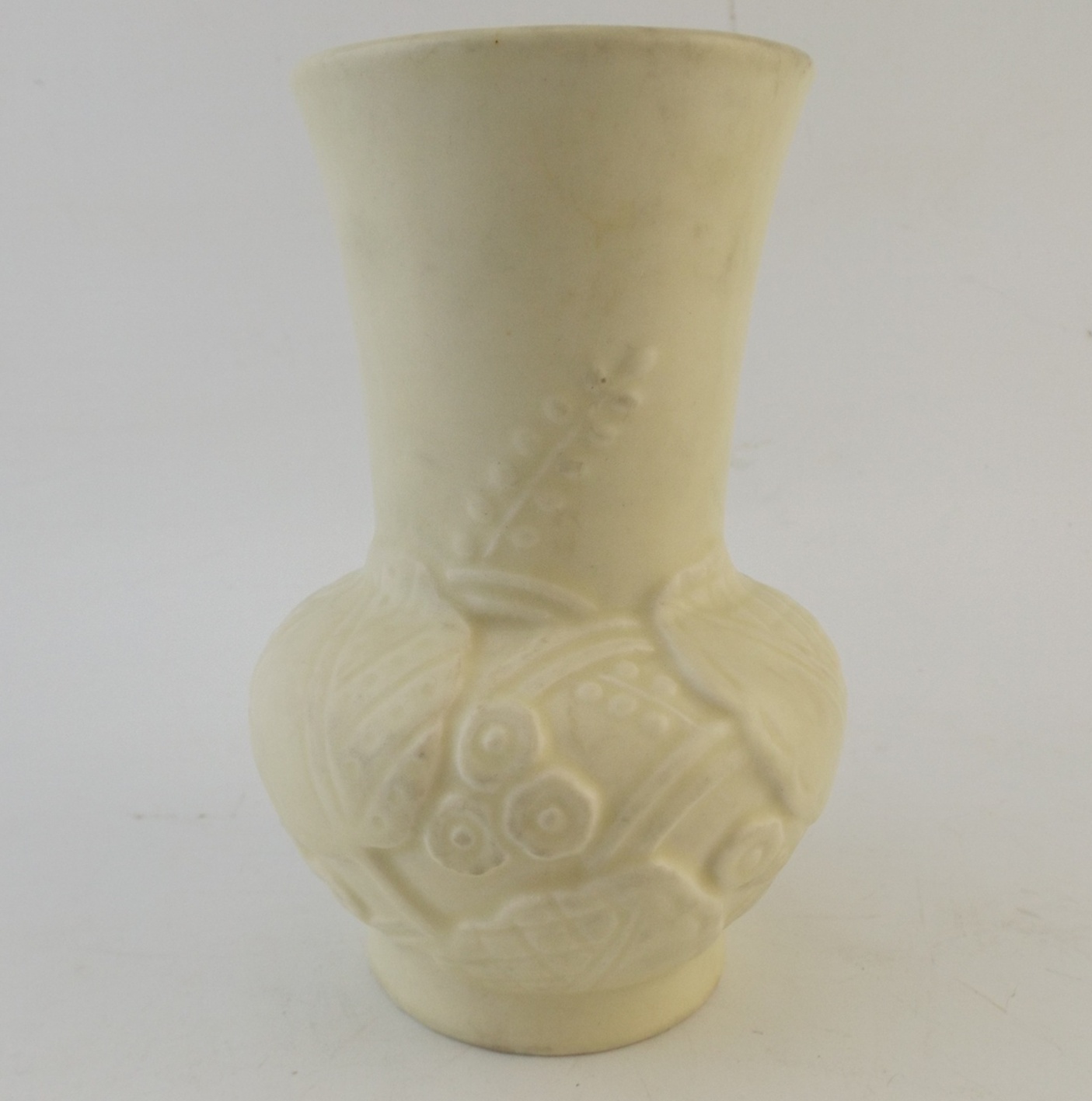 1935 Rookwood Pottery Vase with Embossed Flowers