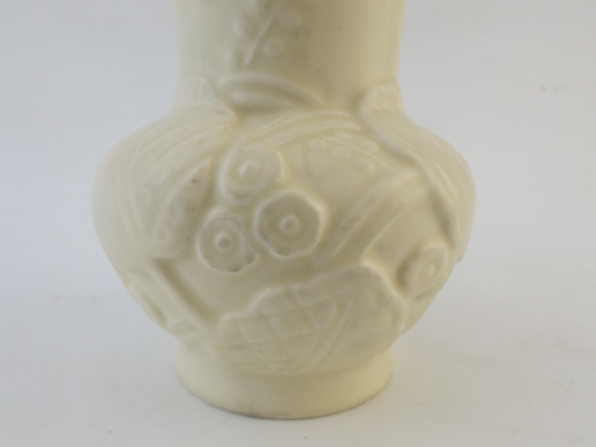1935 Rookwood Pottery Vase with Embossed Flowers