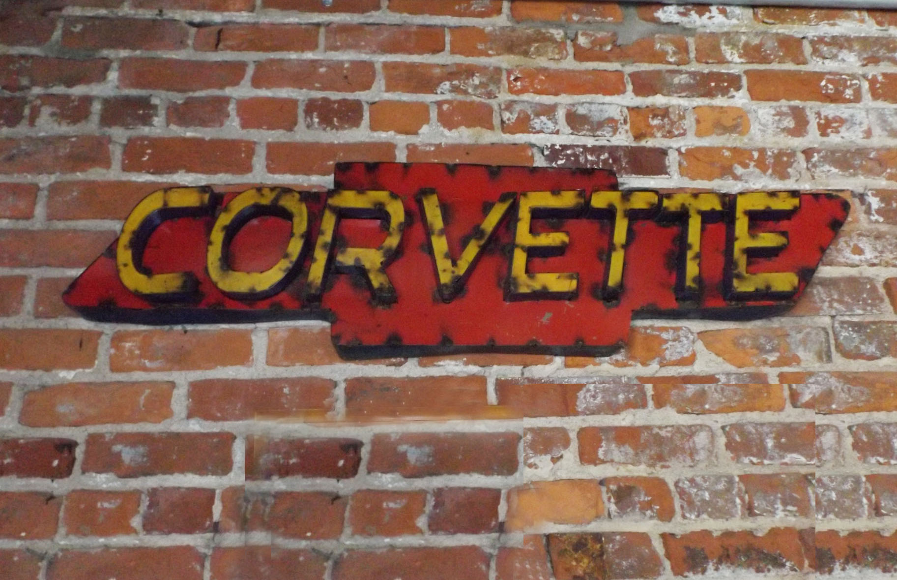 Folk Art Corvette Sign