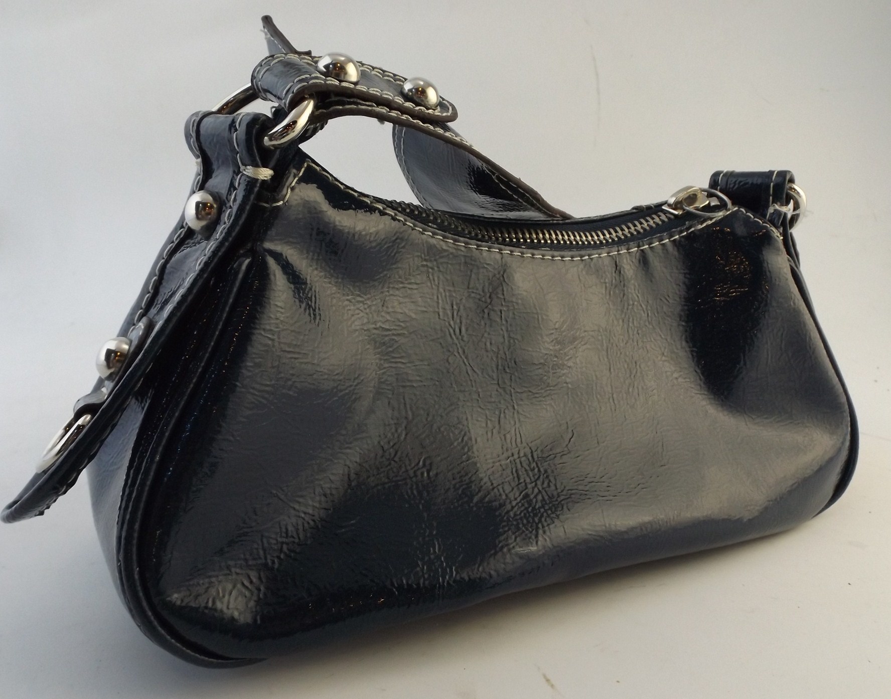 Guess Navy Vinyl Handbag
