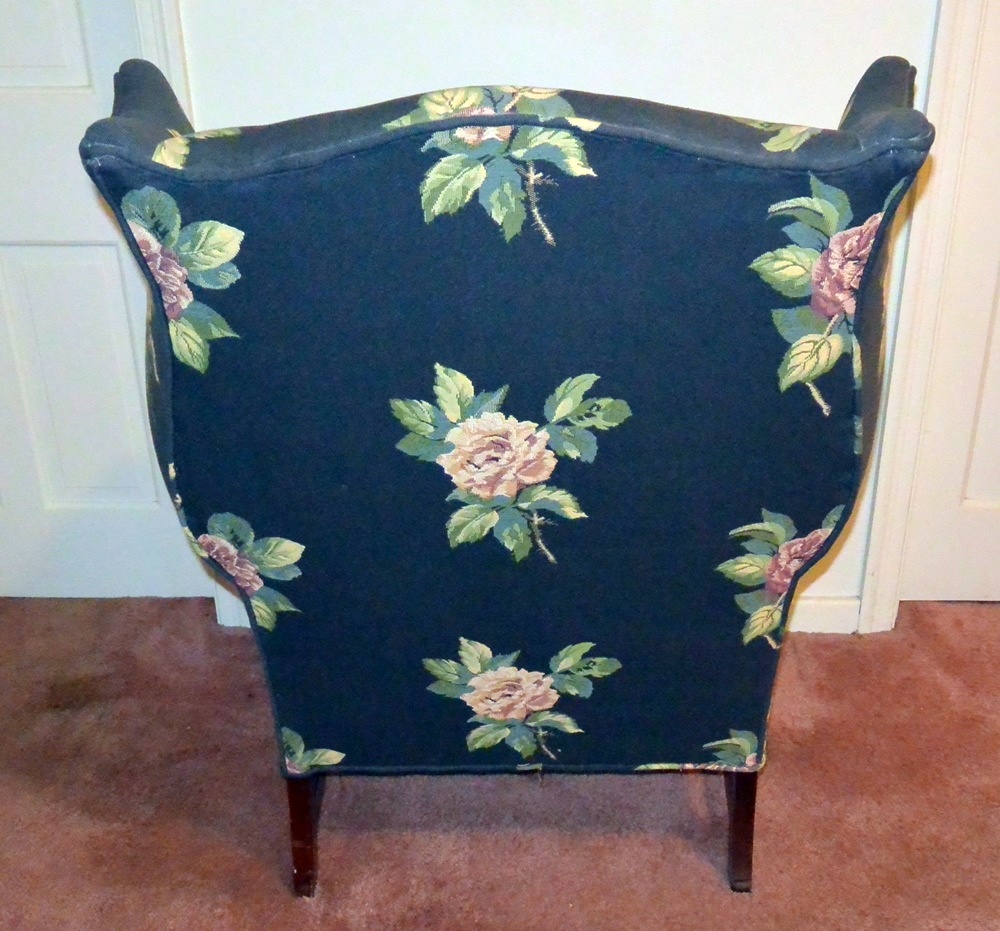 Lovely Blue Upholstered Wing Back Chair