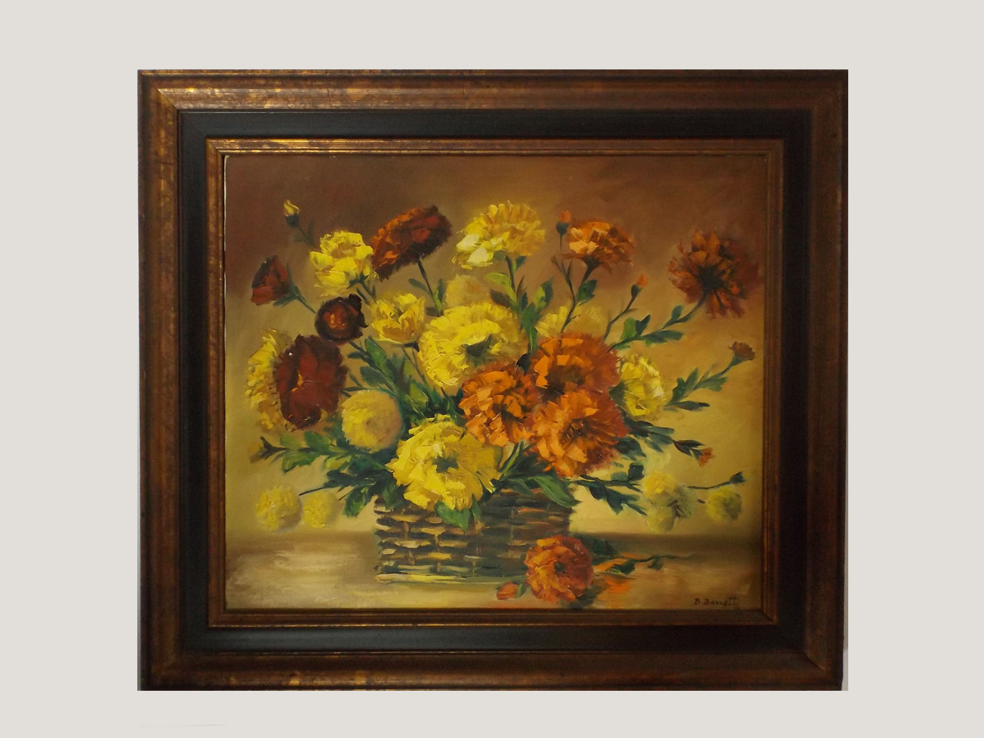 Signed Acrylic Floral Painting