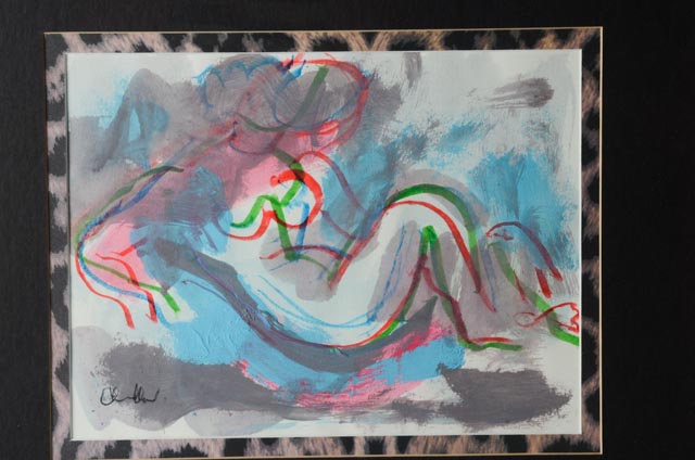 Original Paul Chidlaw Mixed Media Painting on Paper