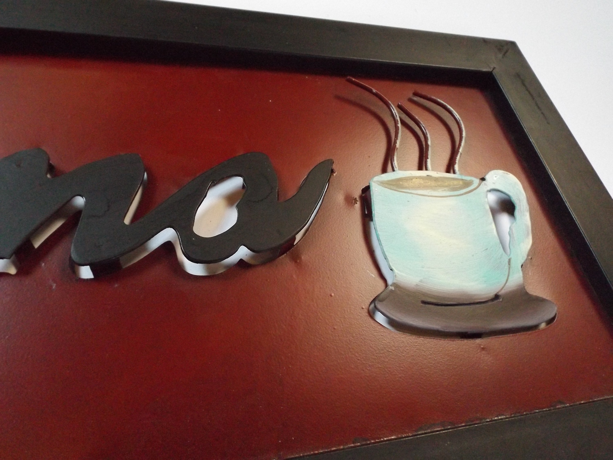 Painted Metal Cappuccino Sign