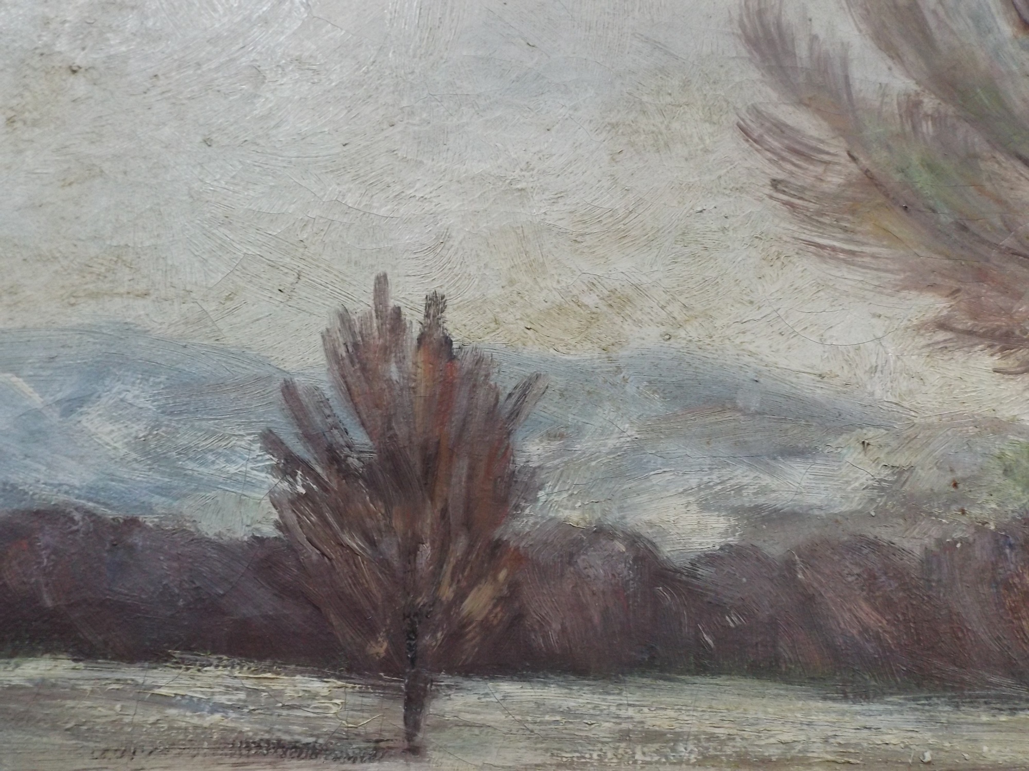 Signed Winter Landscape Oil on Canvas