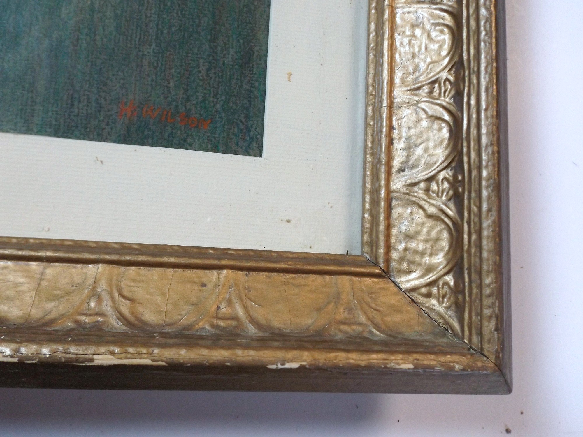 Signed Oil Pastel Landscape