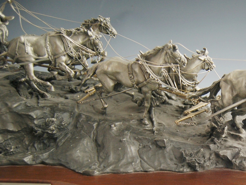 Michael Boyett "Flat Out For Red River Station" Pewter Sculpture